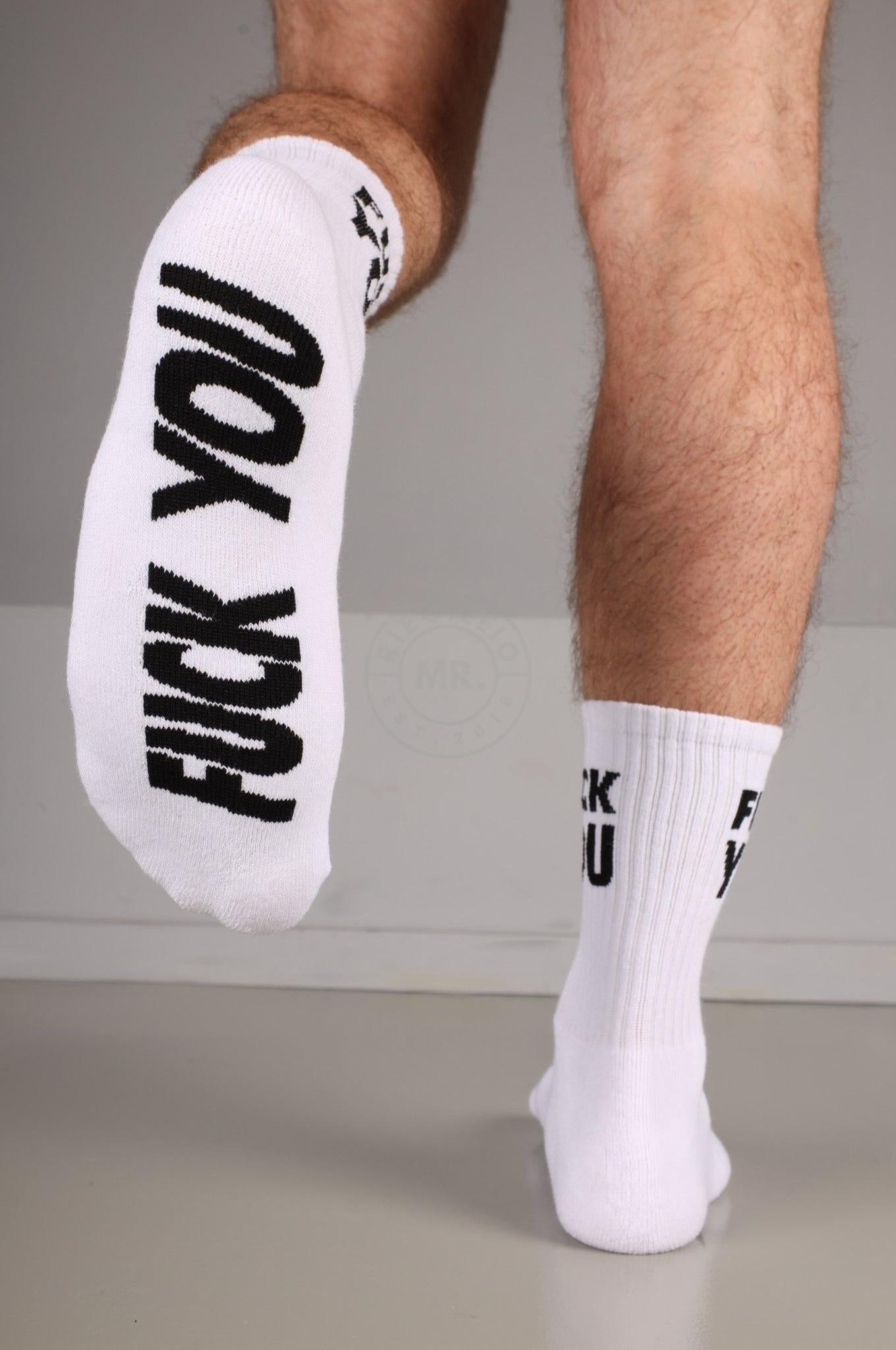 SNKRFTSH FUCK YOU Socks at MR. Riegillio