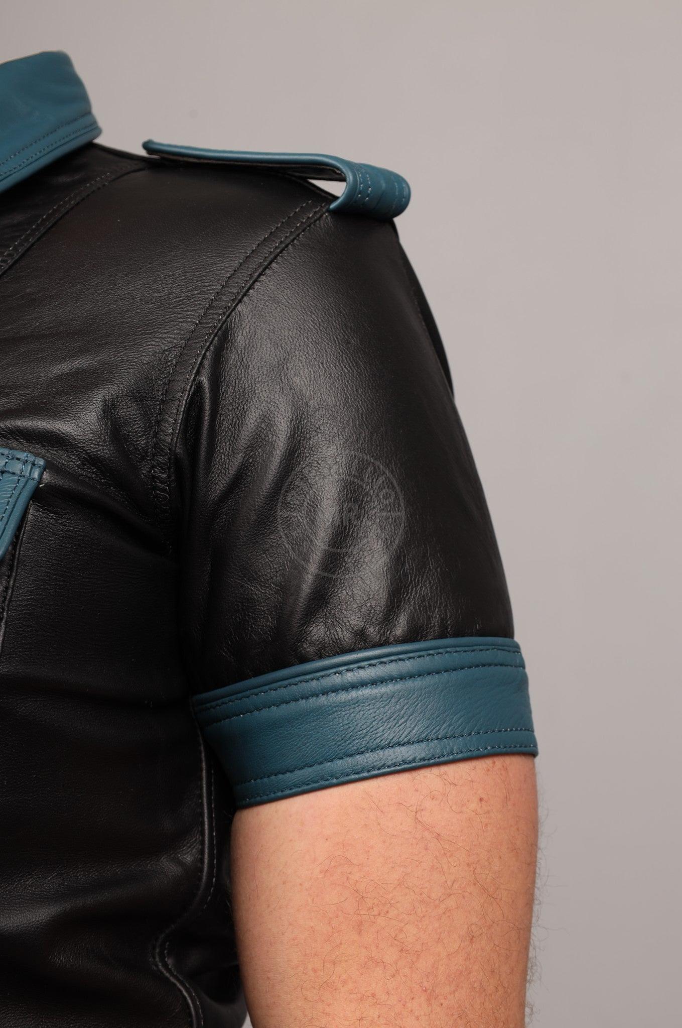 Black Leather Shirt - Jeans Blue Touch at MR. Riegillio