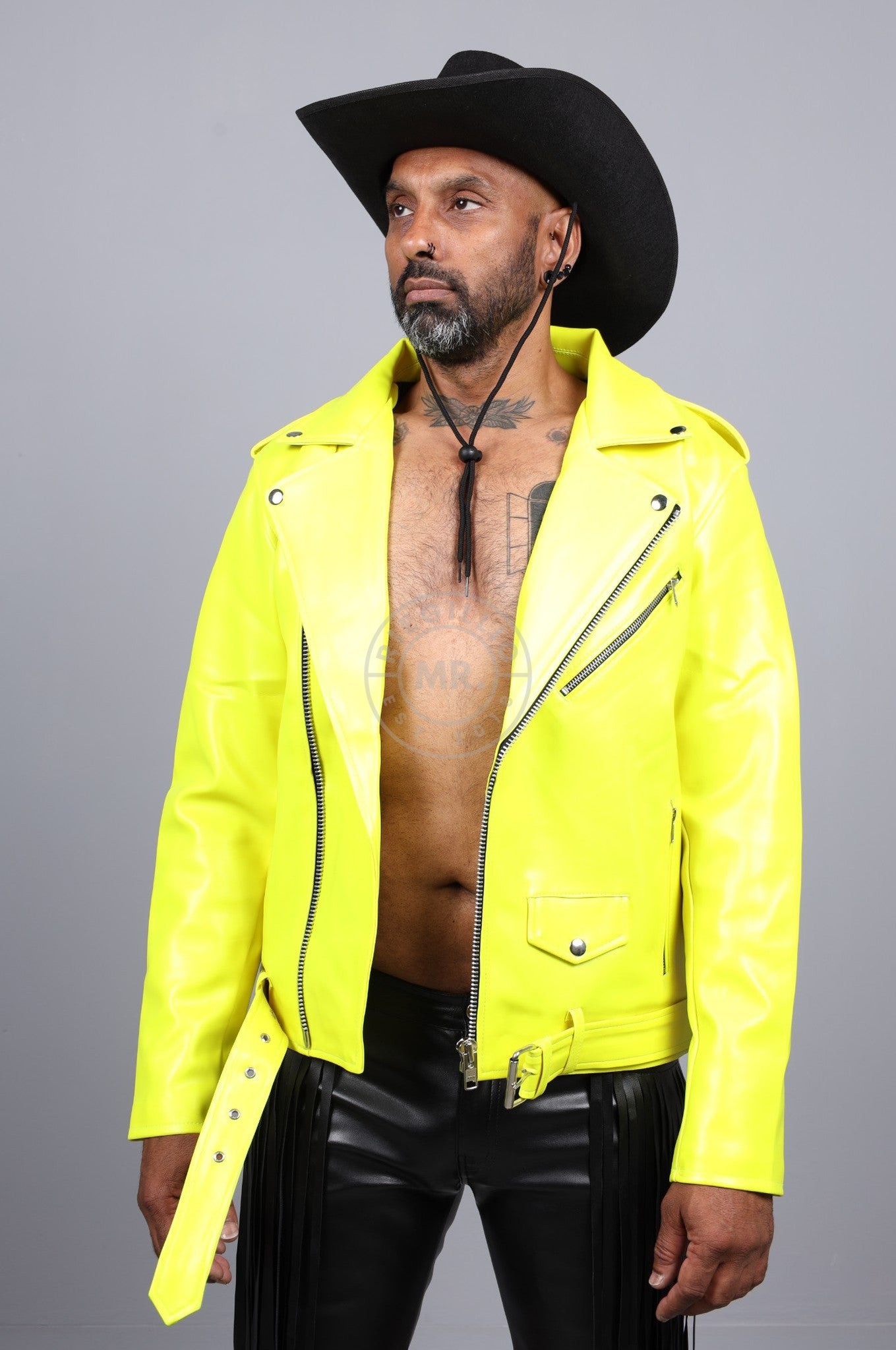 MR. Plain Brando Jacket - Neon Yellow at MR. Riegillio