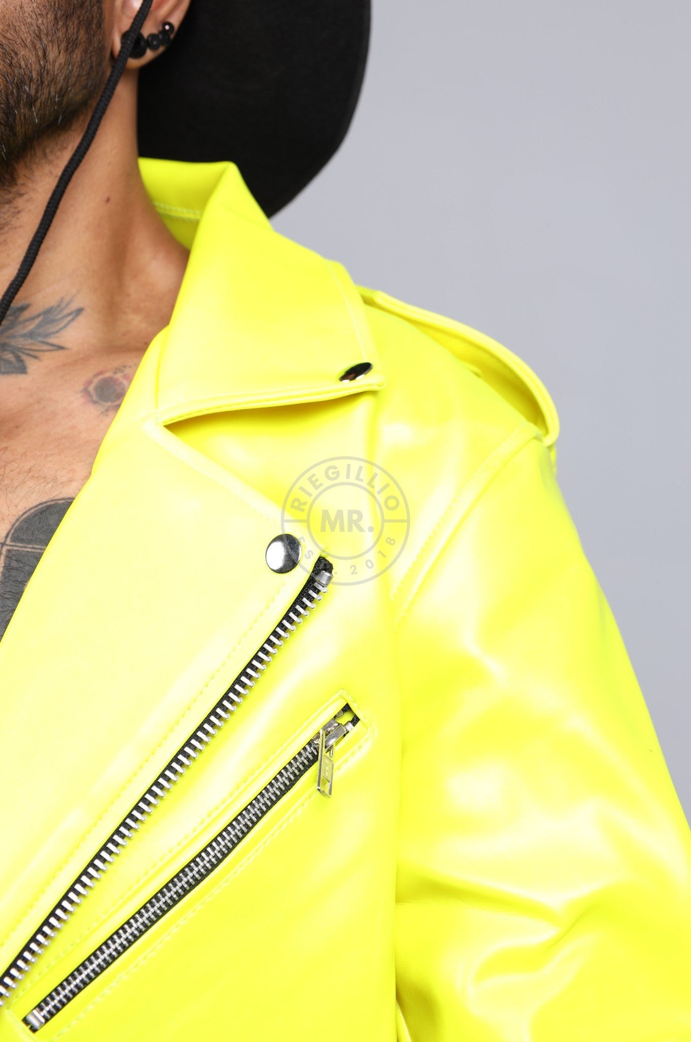 MR. Plain Brando Jacket - Neon Yellow at MR. Riegillio