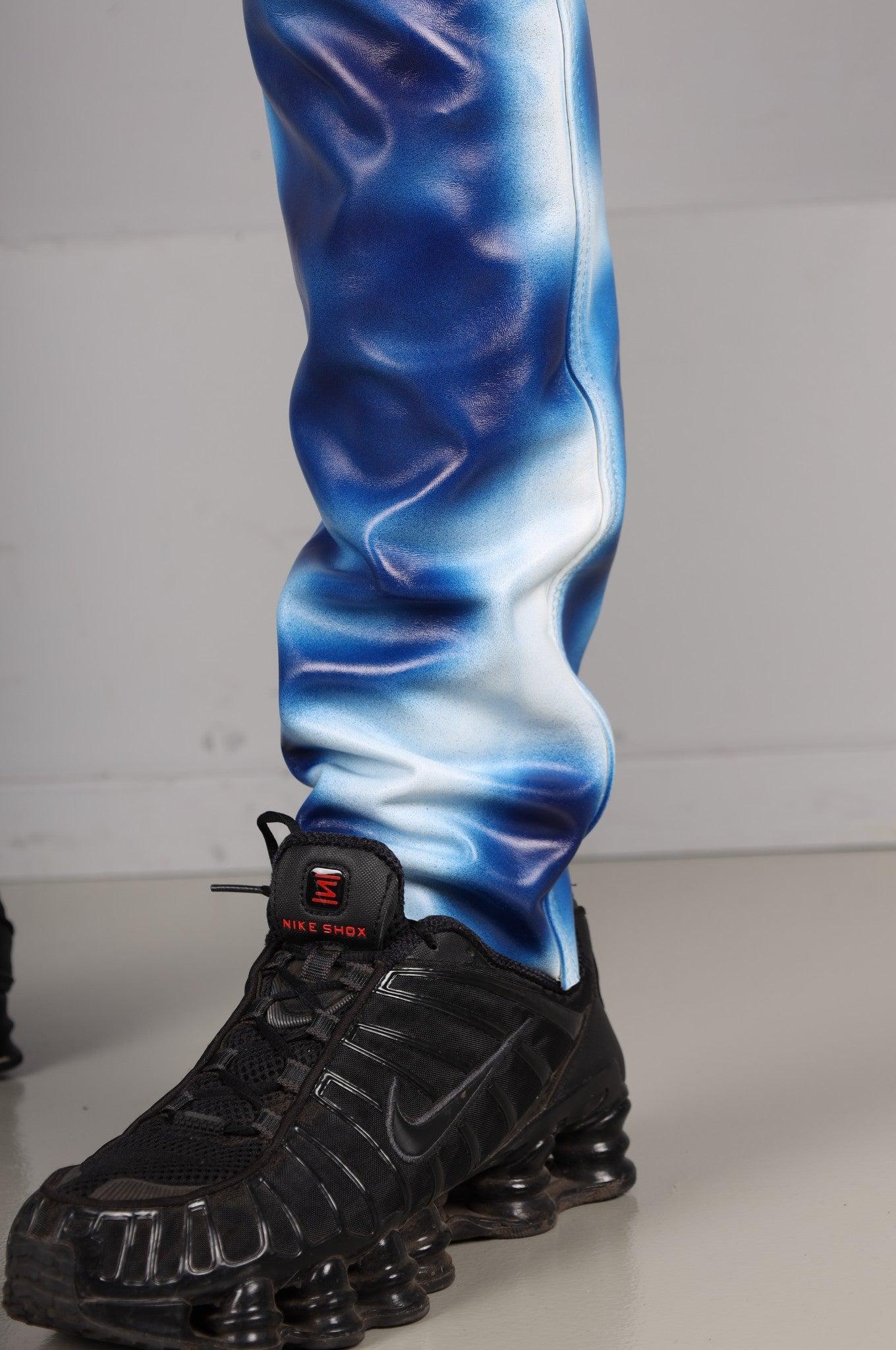 White Leather Bleacher Pants at MR. Riegillio