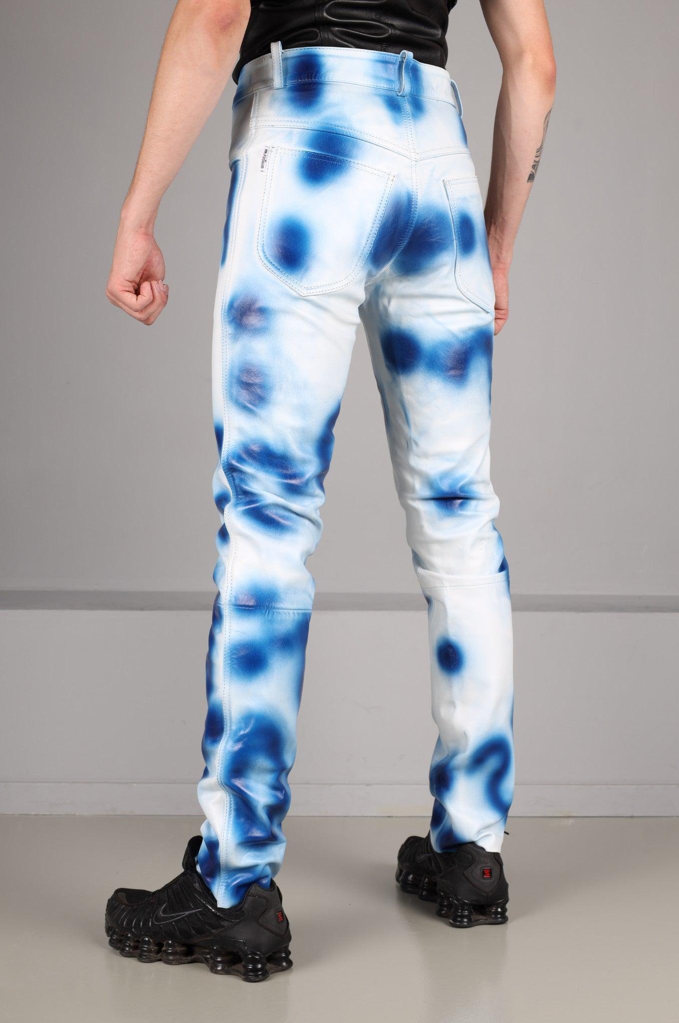 White Leather Bleacher Pants at MR. Riegillio