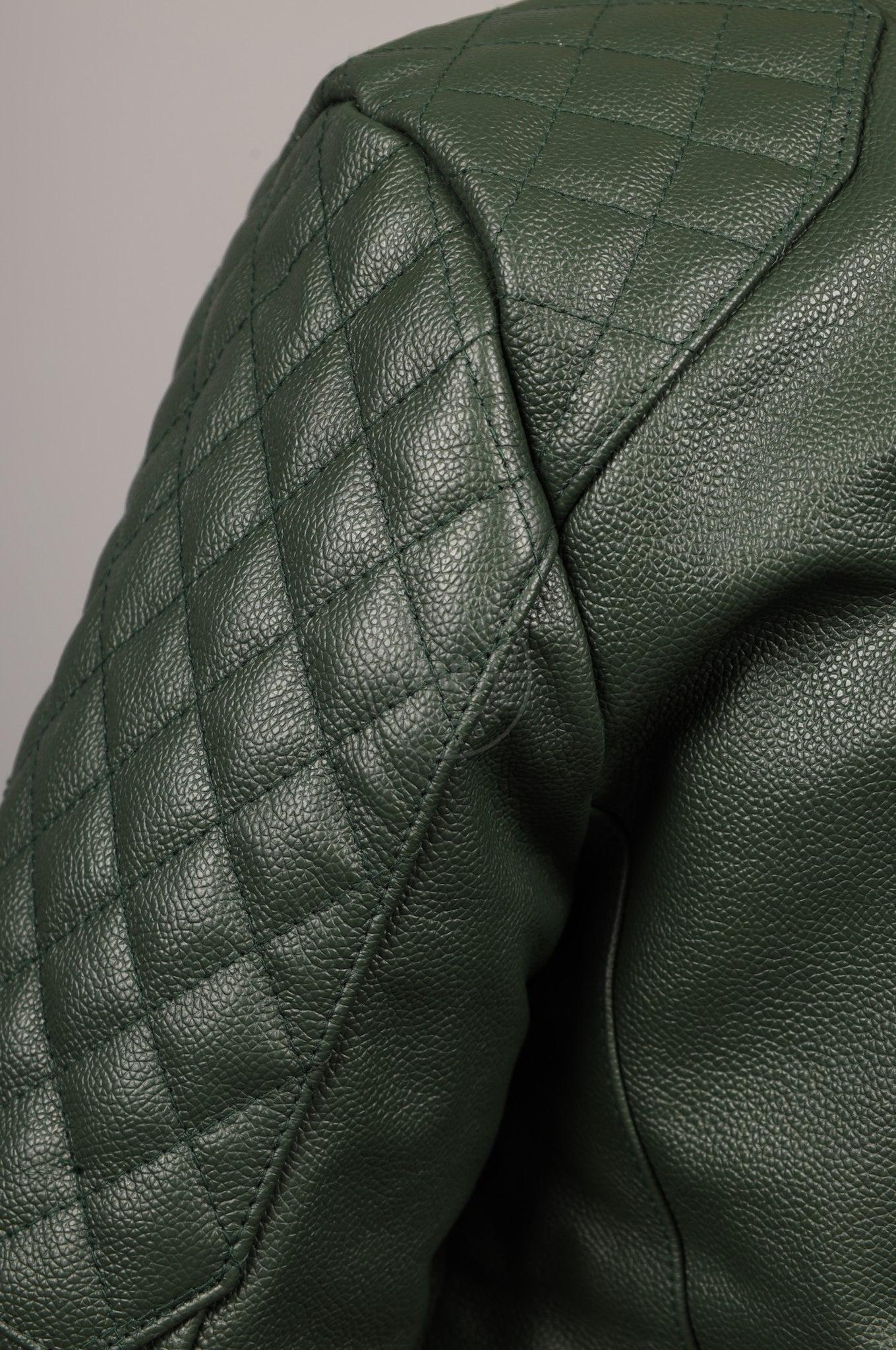 Leather Brando Jacket - Dark Green at MR. Riegillio