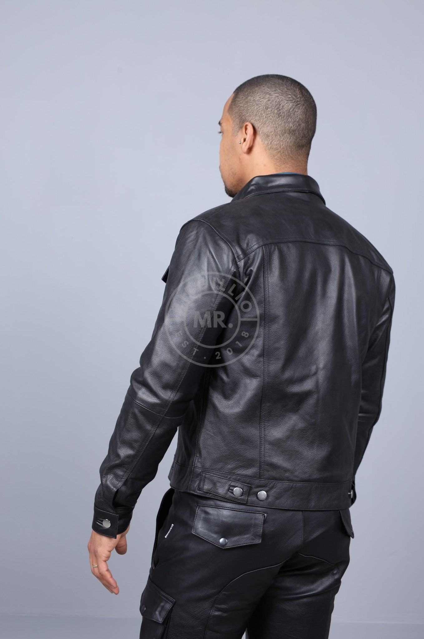 Leather Trucker Jacket by MR. Riegillio