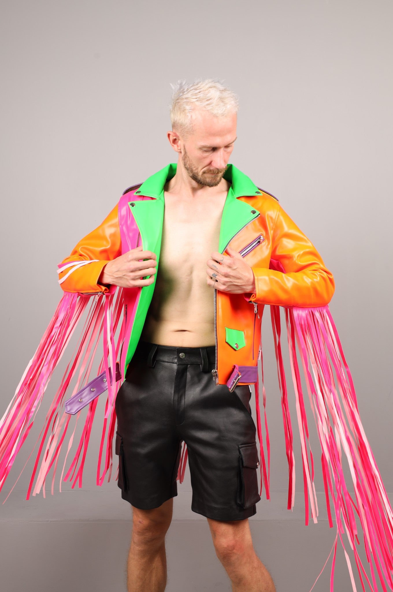 MR. Fringe Biker Jacket - Multi