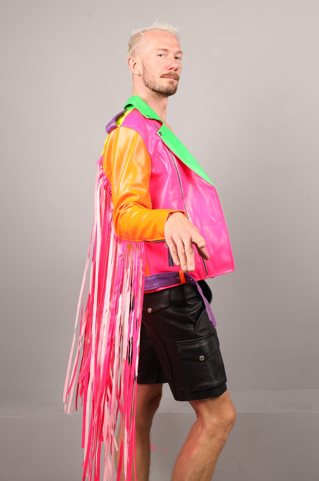 MR. Fringe Biker Jacket - Multi