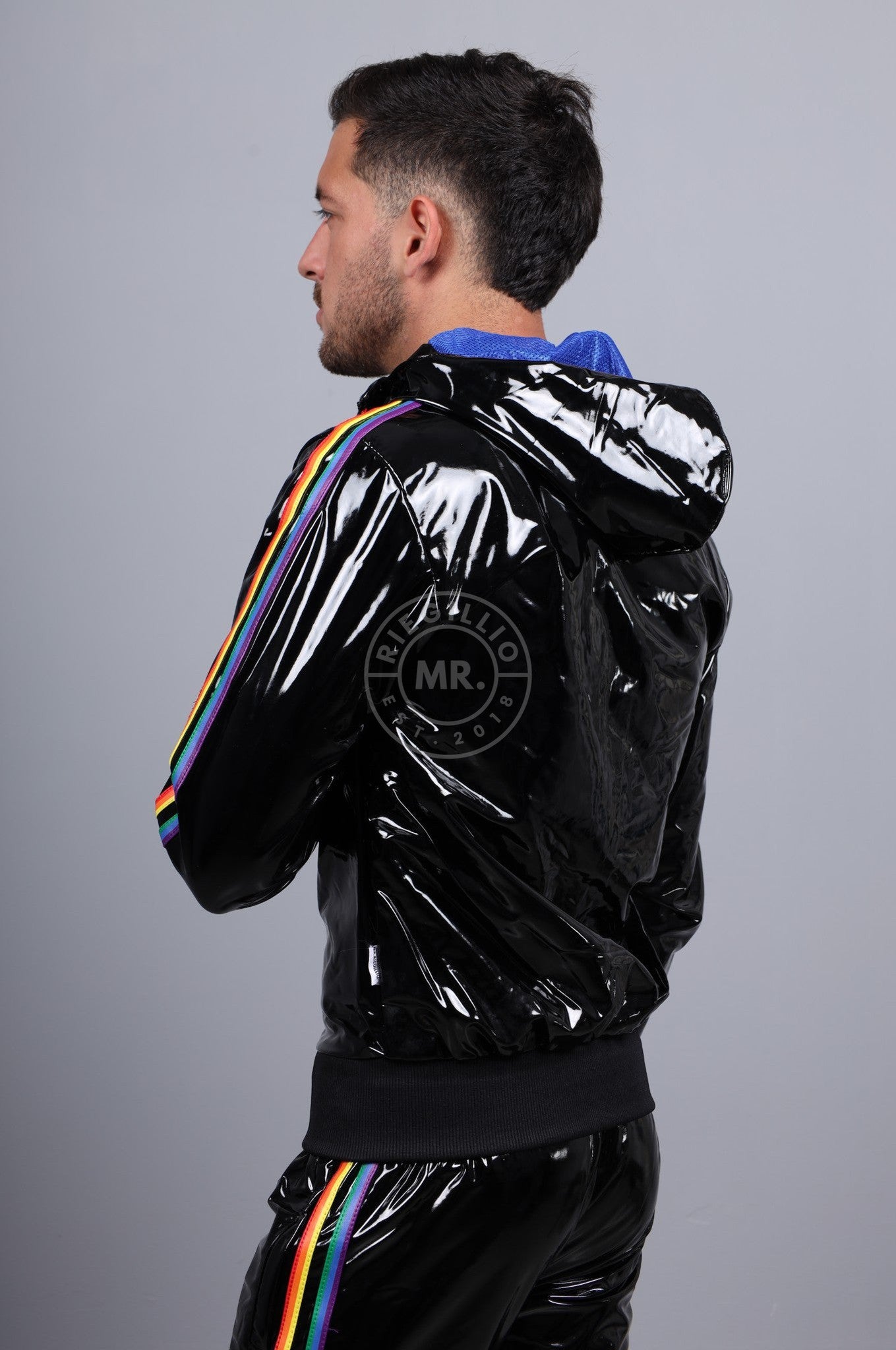 Black PVC Tracksuit Jacket - PROUD at MR. Riegillio