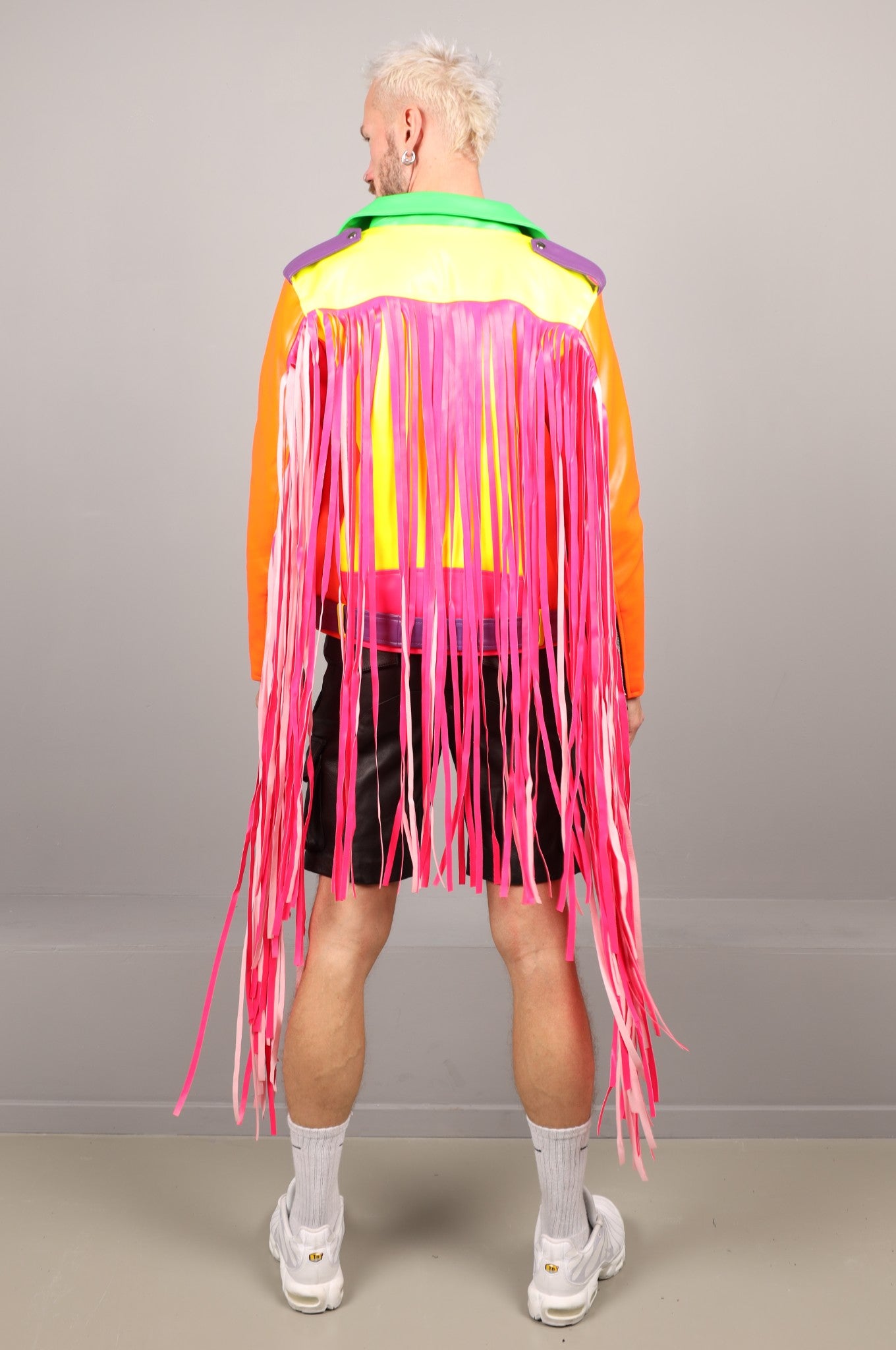 RAINBOW シングレイヤー メンズMサイズ8.5〜9.5 MR. Fringe Biker Jacket - Multi at MR. Riegillio