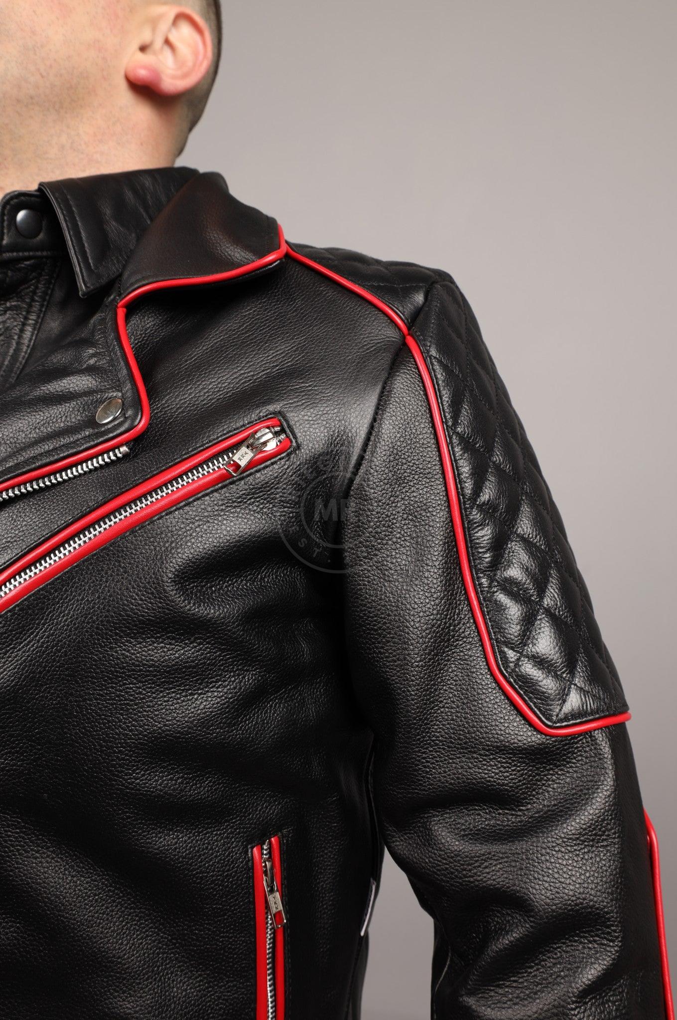 Leather Brando Jacket - Red Piping at MR. Riegillio