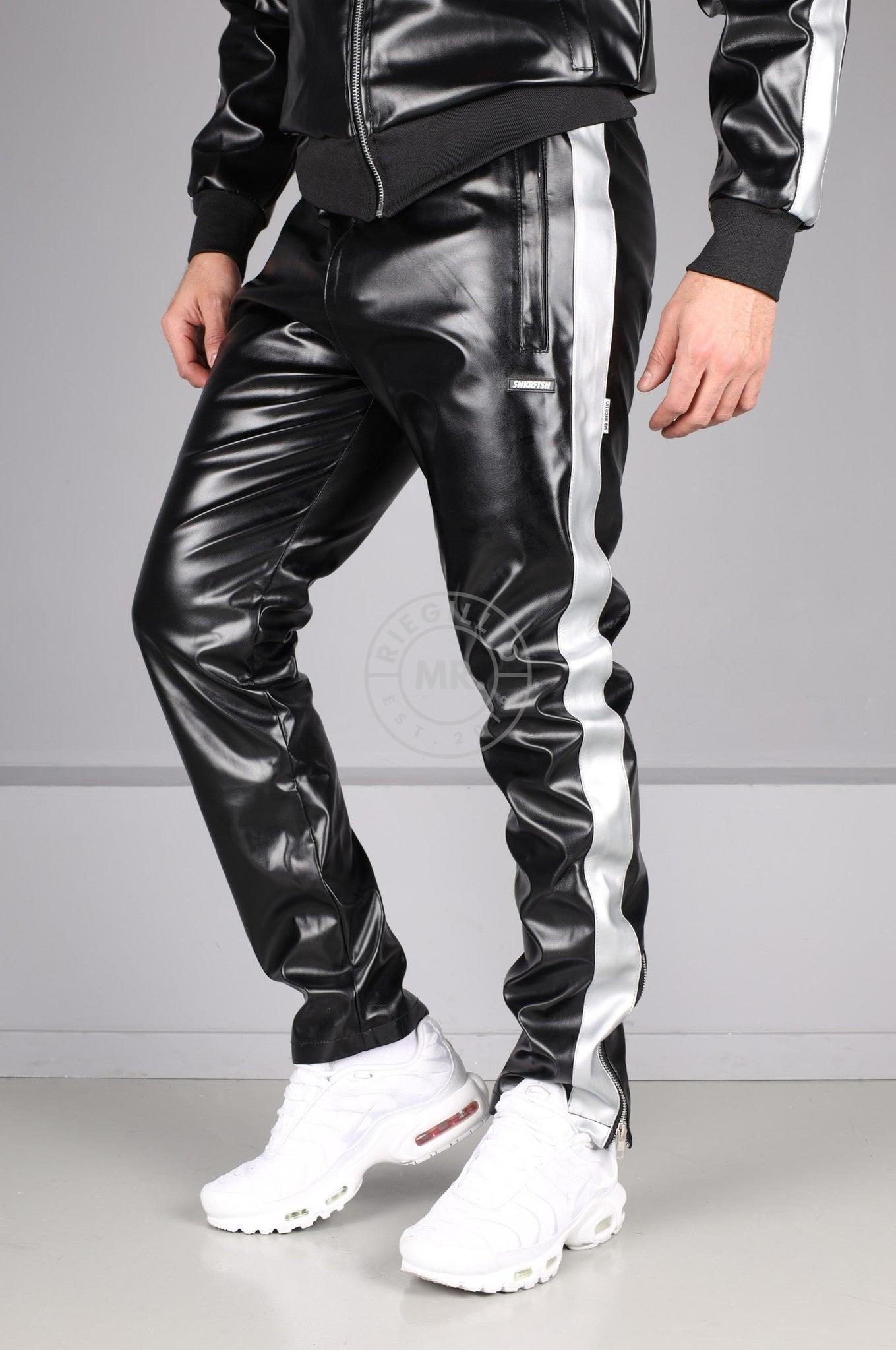 MR. X SNKRFTSH Tracksuit Pants - Silver Stripe at MR. Riegillio