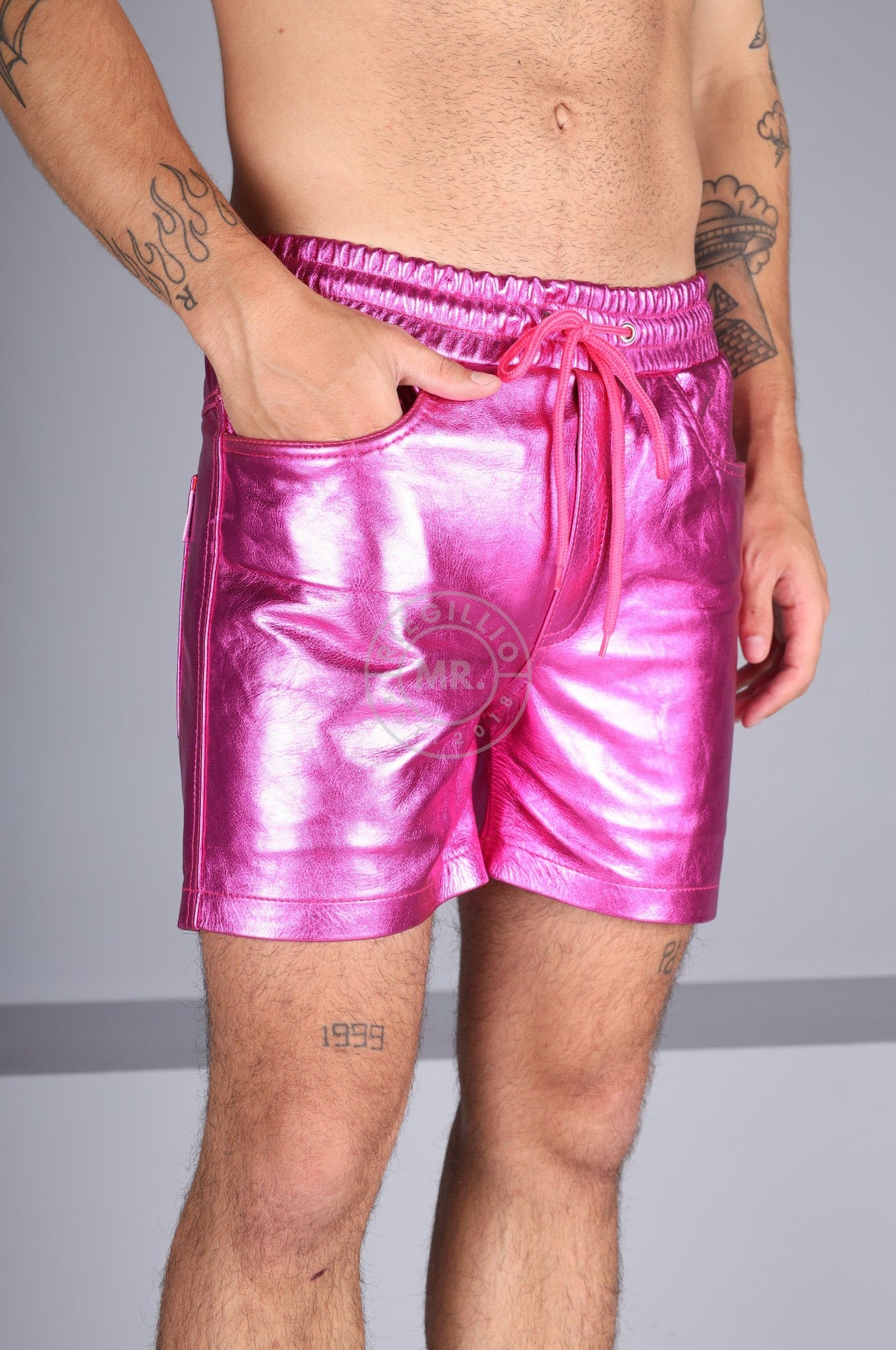 Metallic Leather Short - Pink at MR. Riegillio