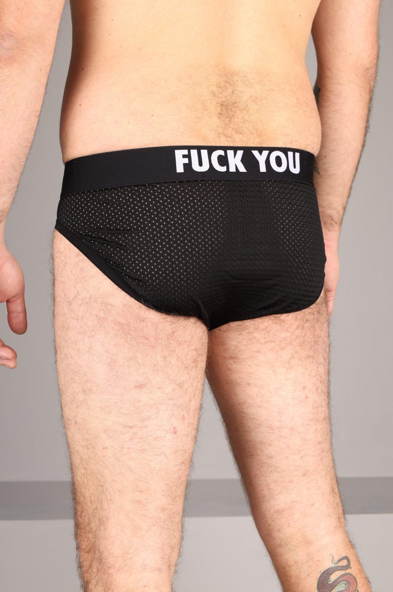 SNKRFTSH Mesh Brief FUCK YOU - Black at MR. Riegillio