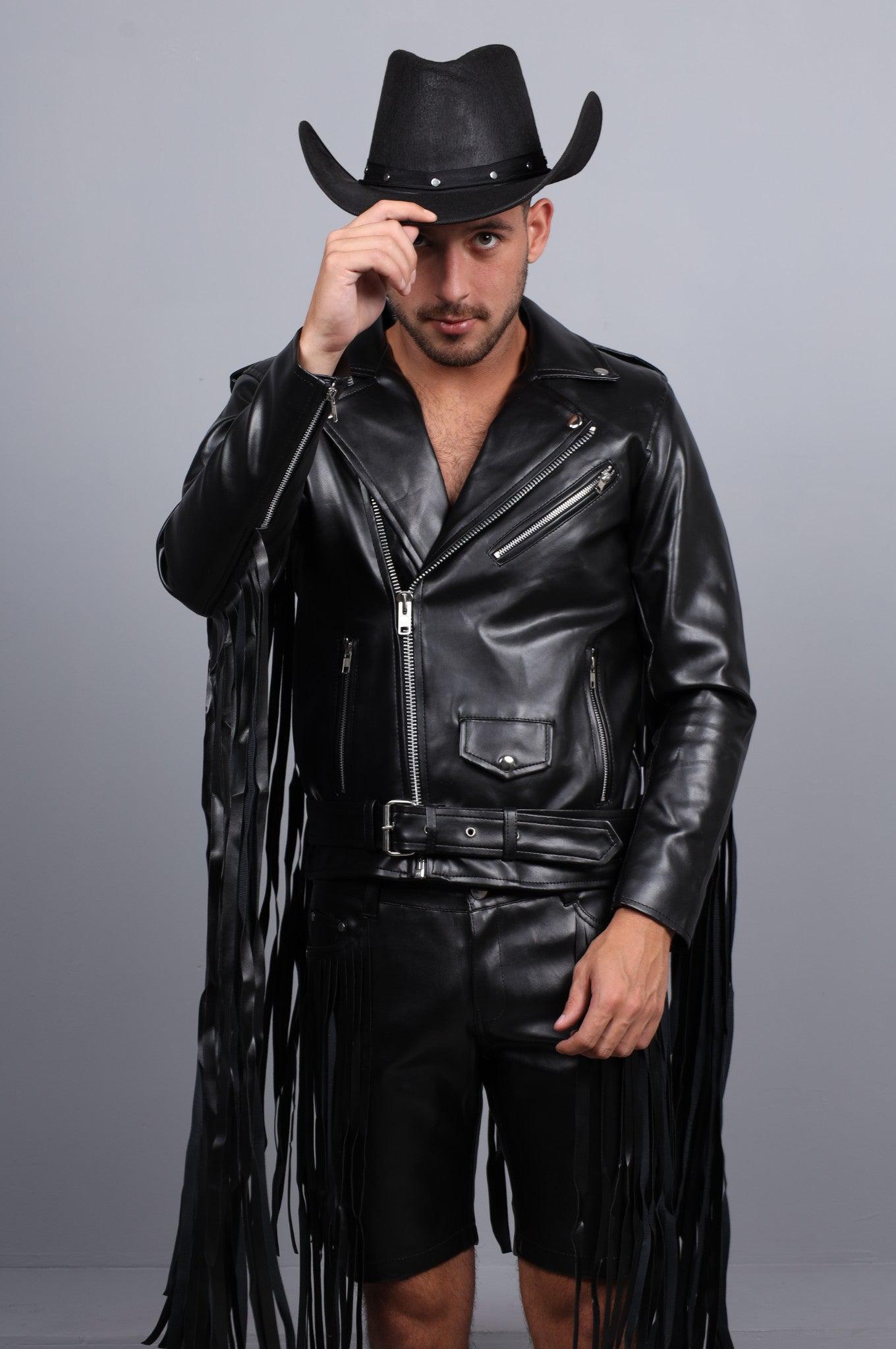 MR. Fringe Biker Jacket - Black at MR. Riegillio