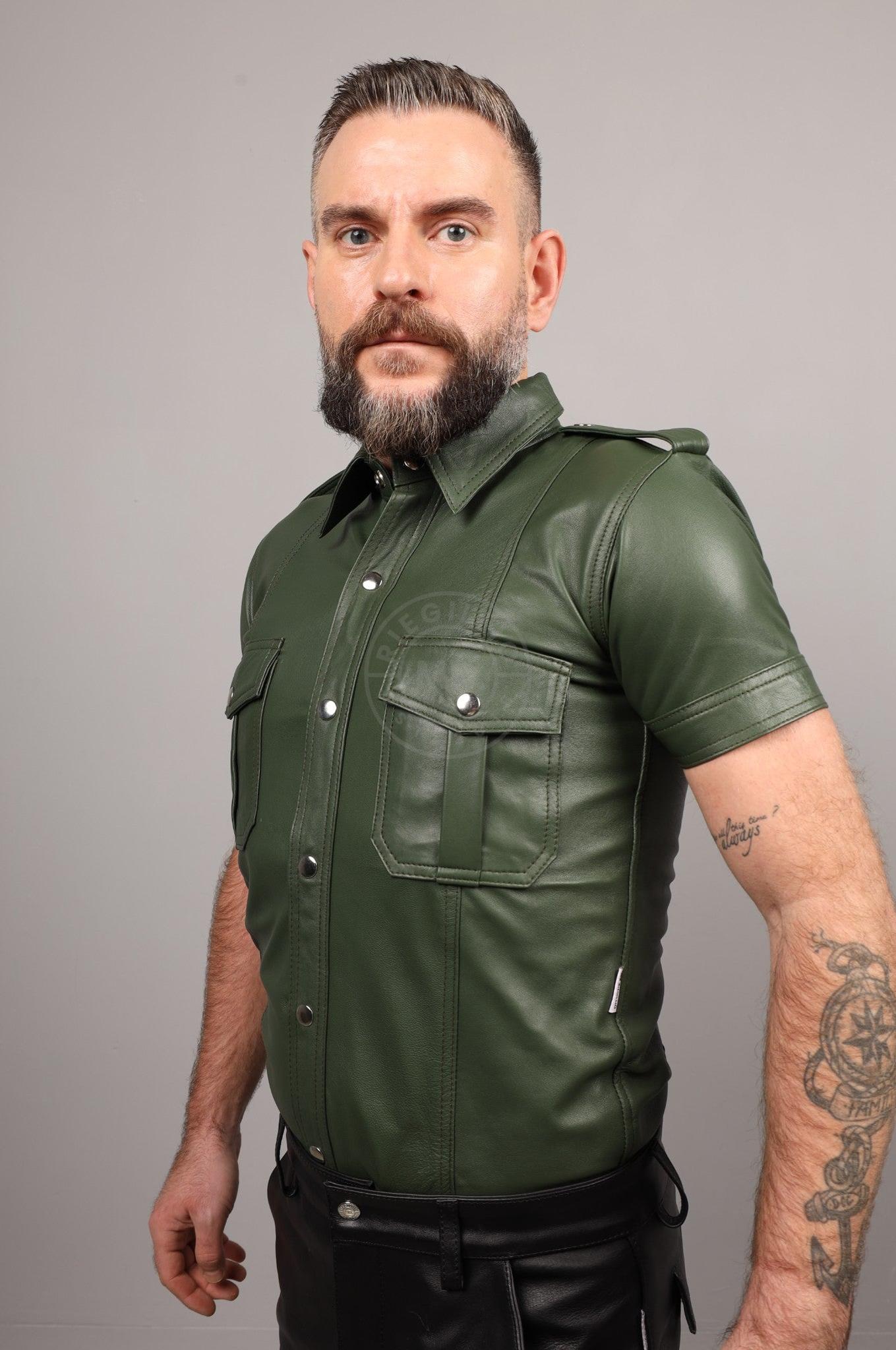 Green Leather Shirt at MR. Riegillio