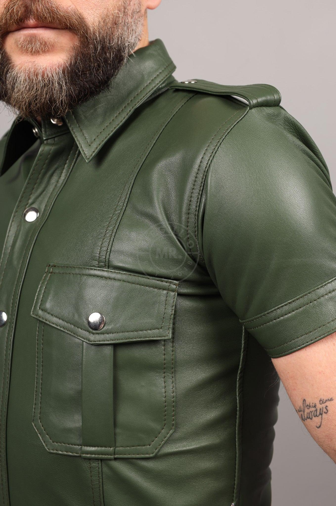 Green Leather Shirt at MR. Riegillio