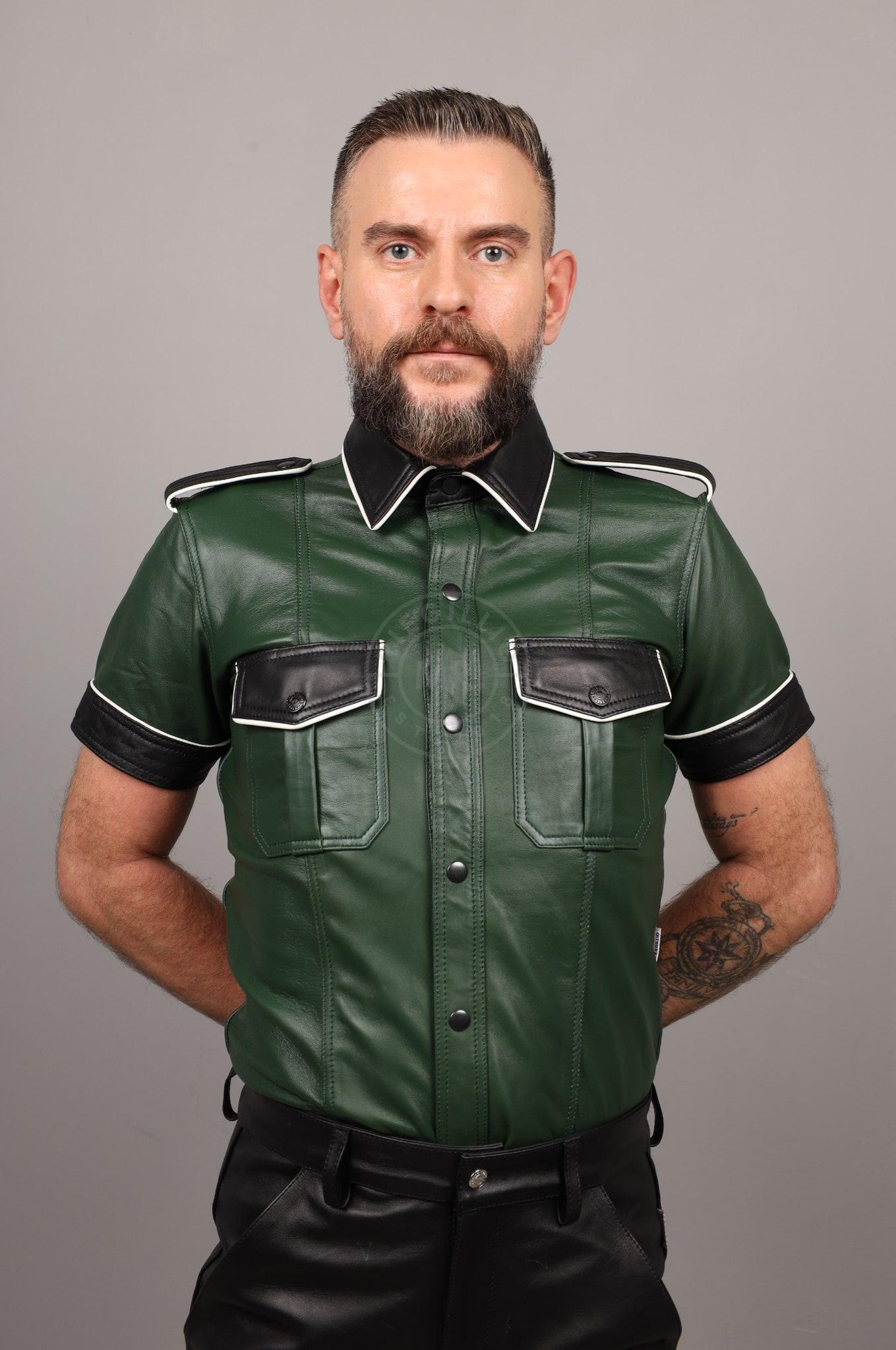 Colored Leather Shirt - Green at MR. Riegillio