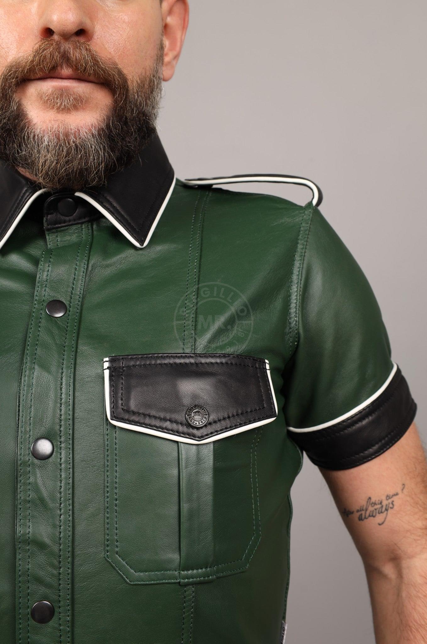 Colored Leather Shirt - Green at MR. Riegillio