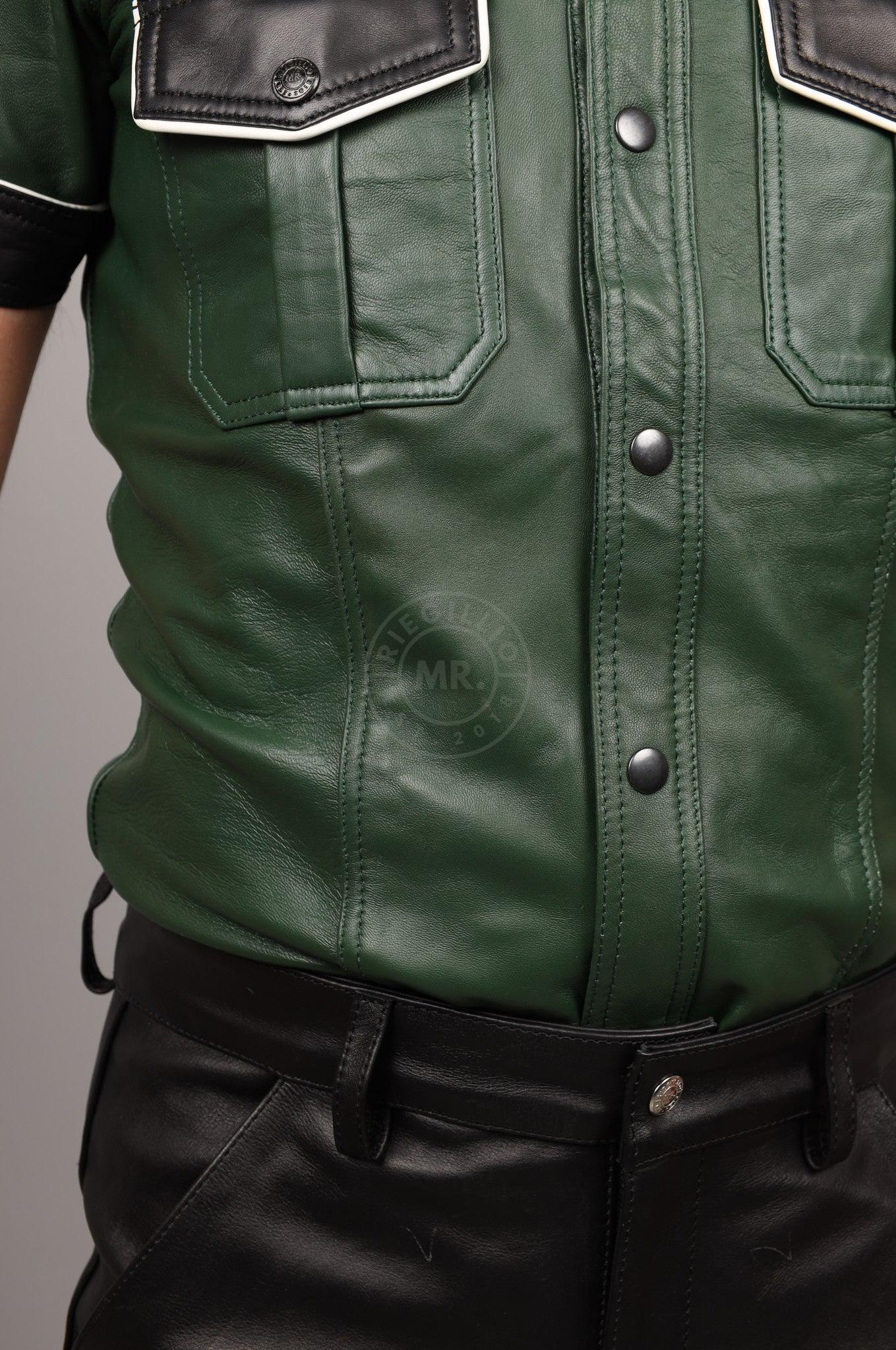 Colored Leather Shirt - Green at MR. Riegillio