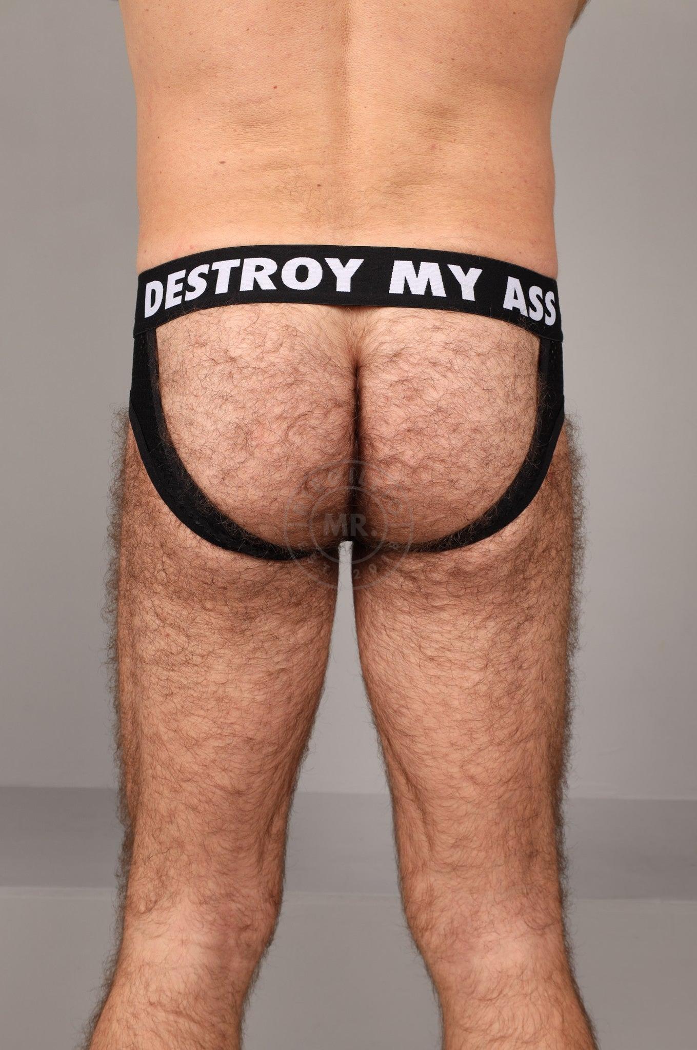 SNKRFTSH Mesh Jock DESTROY MY ASS - Black at MR. Riegillio