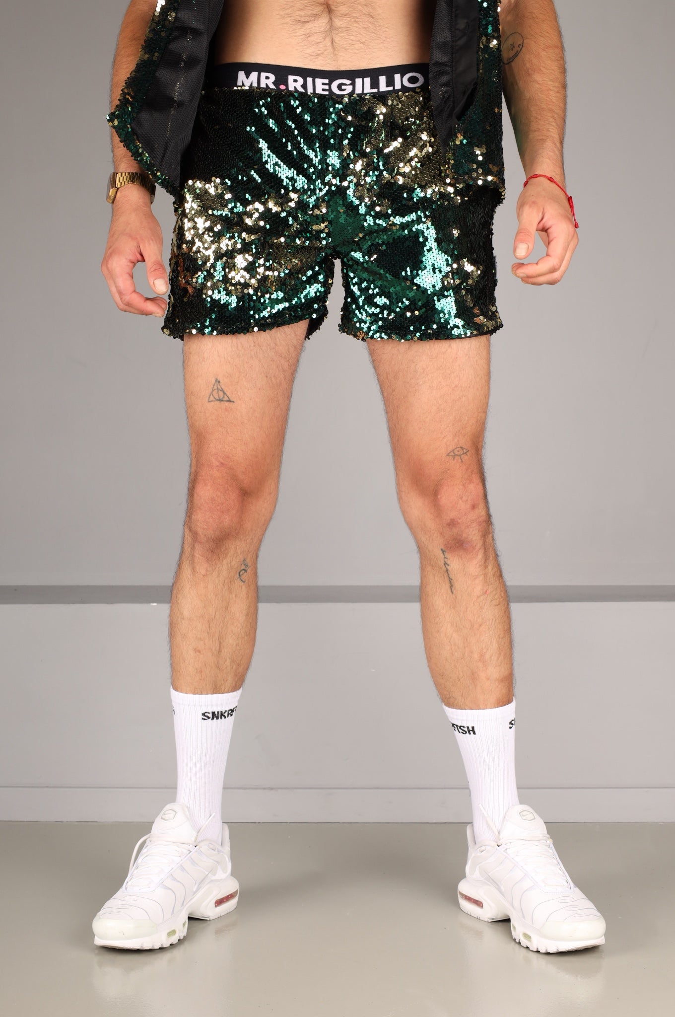 Green/Gold Sequin Logo Short