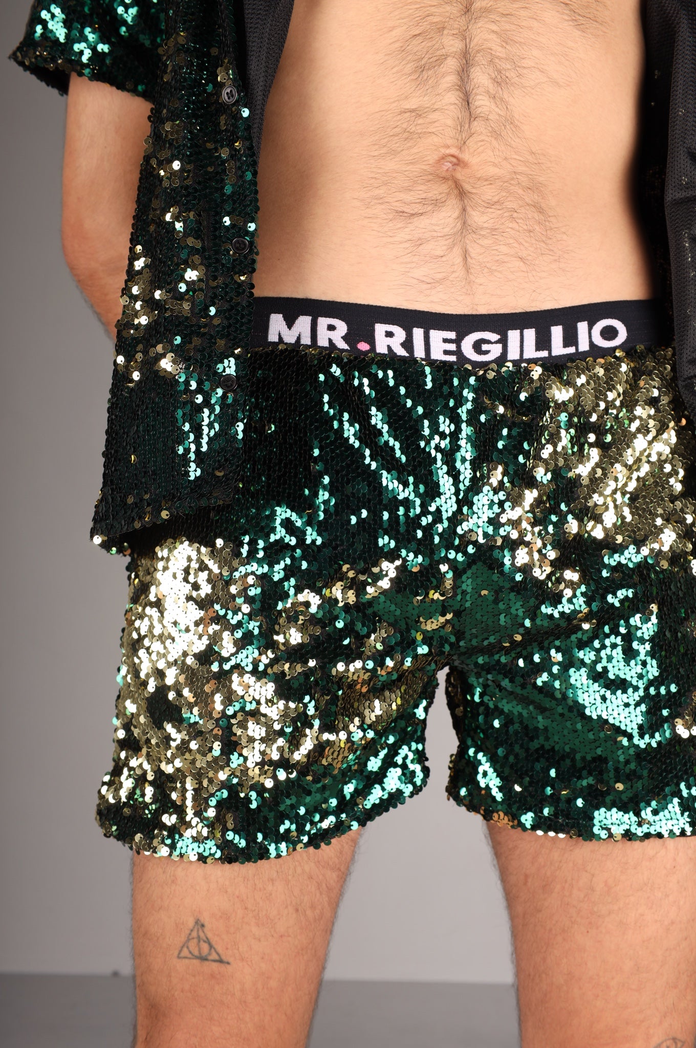 Green/Gold Sequin Logo Short