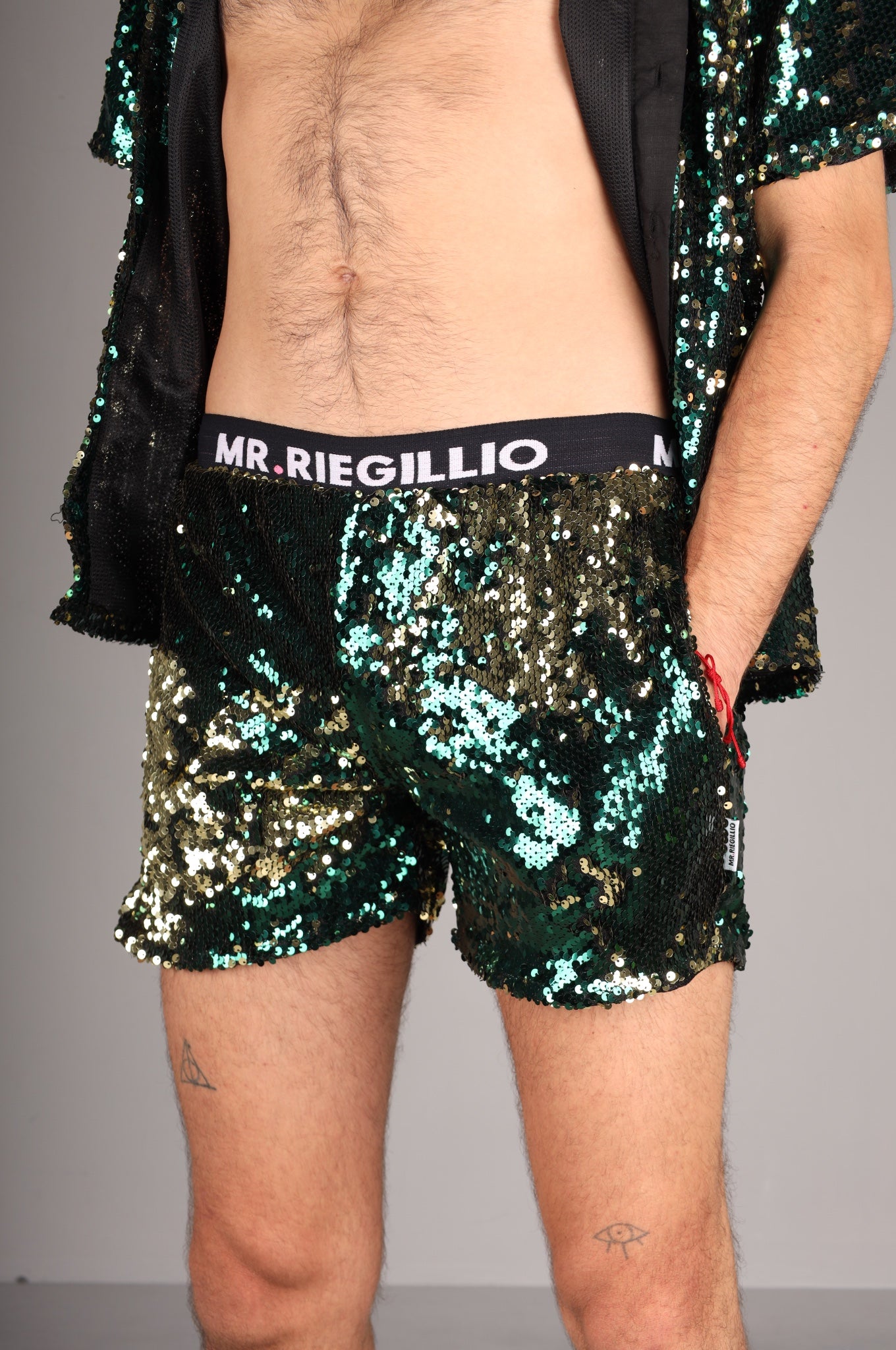 Green/Gold Sequin Logo Short