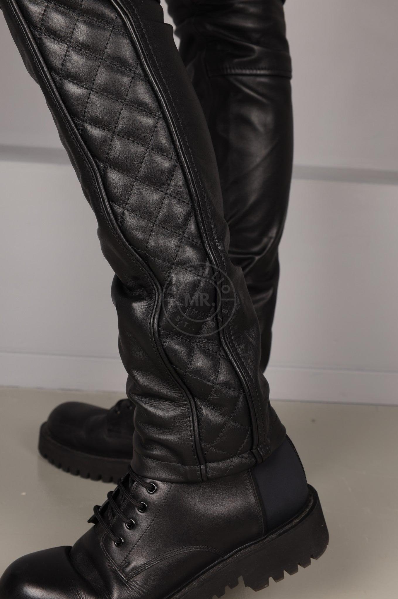 Black Leather FTSH Pants - Thru Zip at MR. Riegillio