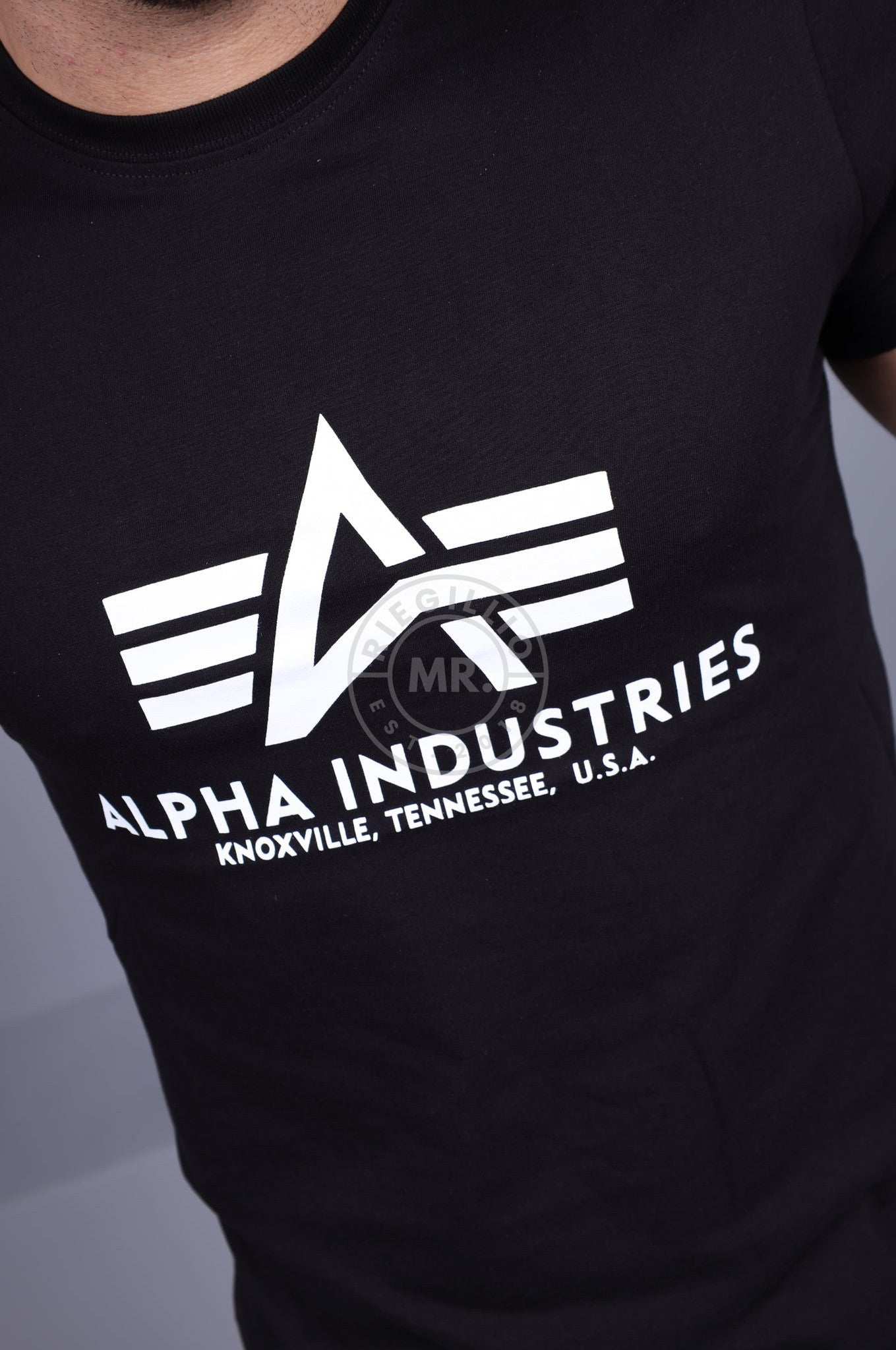 Black Alpha Industries Basic T Shirt by MR. Riegillio