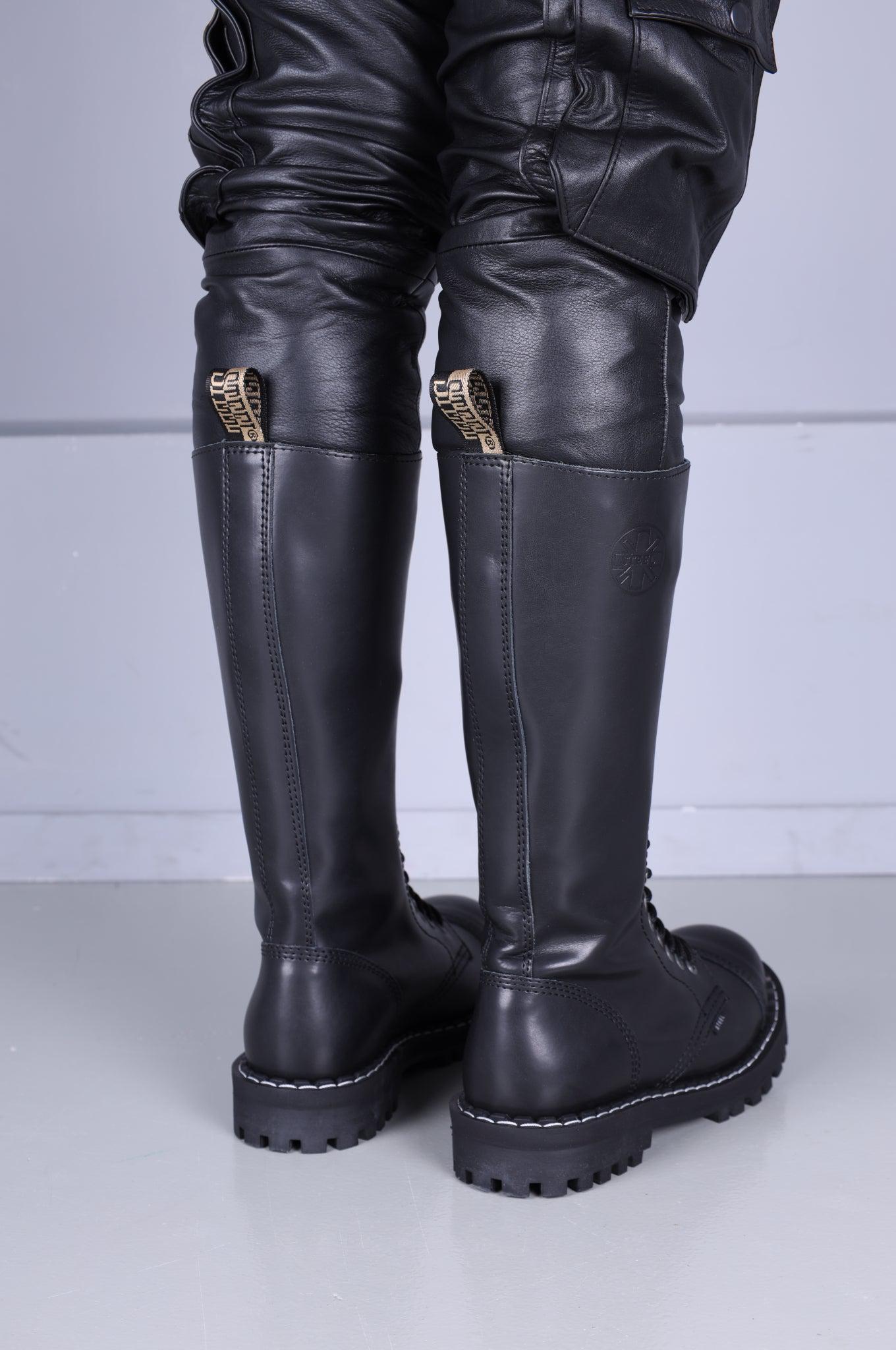 Black Steel Boots Skinhead Boots 20 hole at MR. Riegillio