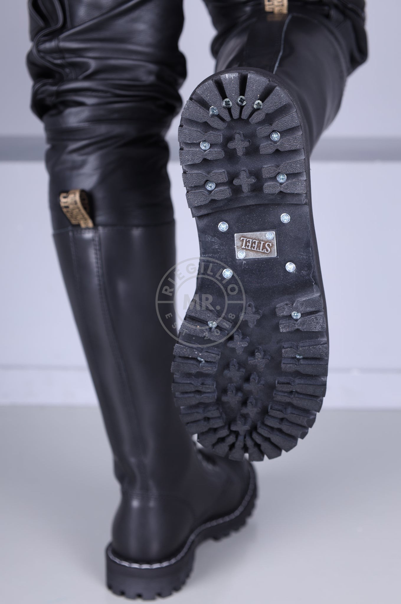 Schwarze Stell Boots Skinhead Stiefel 20 Loch