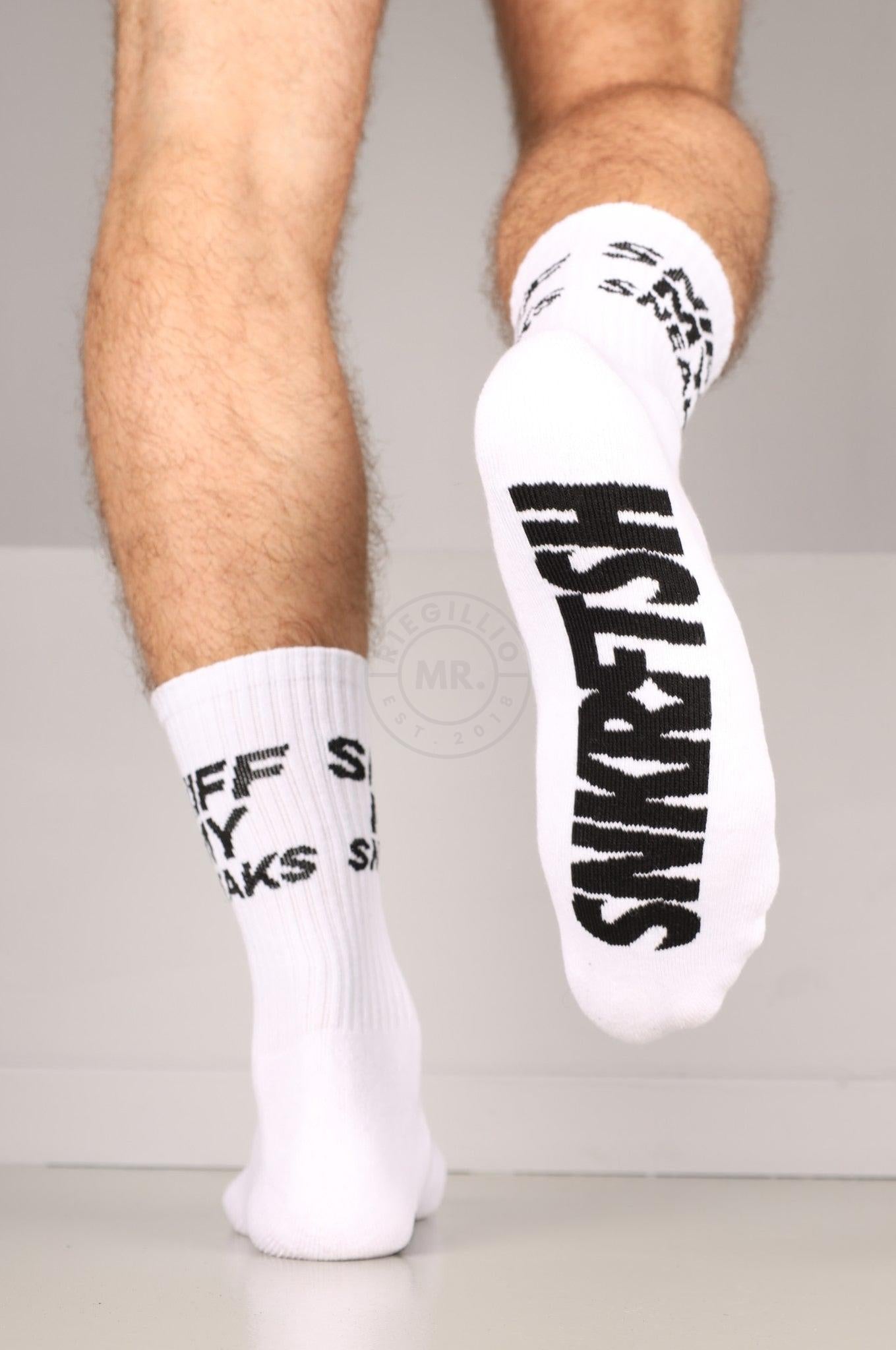 SNKRFTSH SNIFF MY SNEAKS Socks at MR. Riegillio