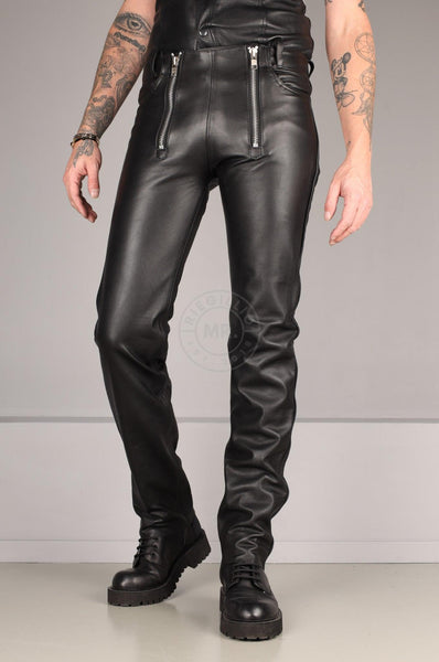 Leather Double Zip Pants by MR. Riegillio