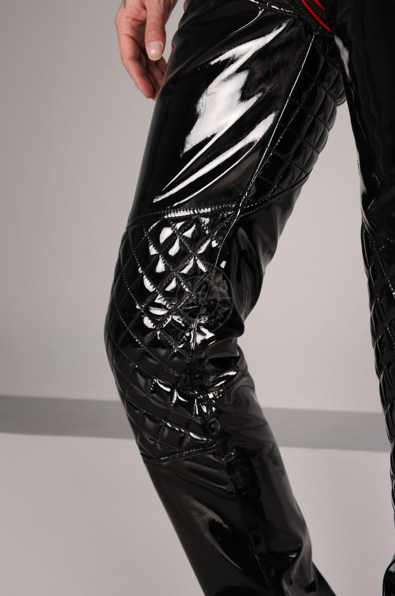 Padded PVC Pants - Thru Zip - Red Piping at MR. Riegillio