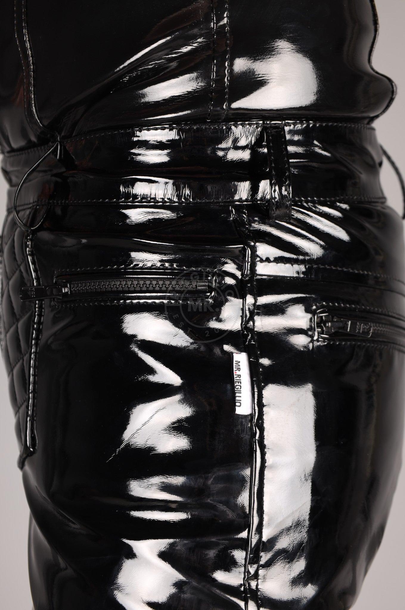 Padded PVC Pants - Thru Zip - Black Piping at MR. Riegillio