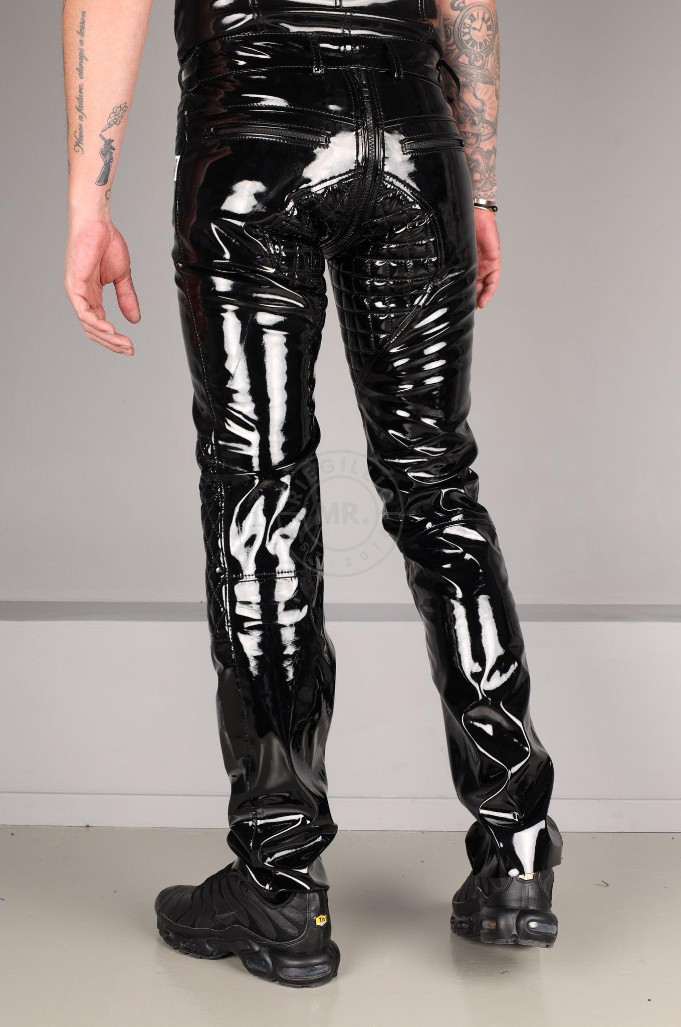 Padded PVC Pants - Thru Zip - Black Piping at MR. Riegillio