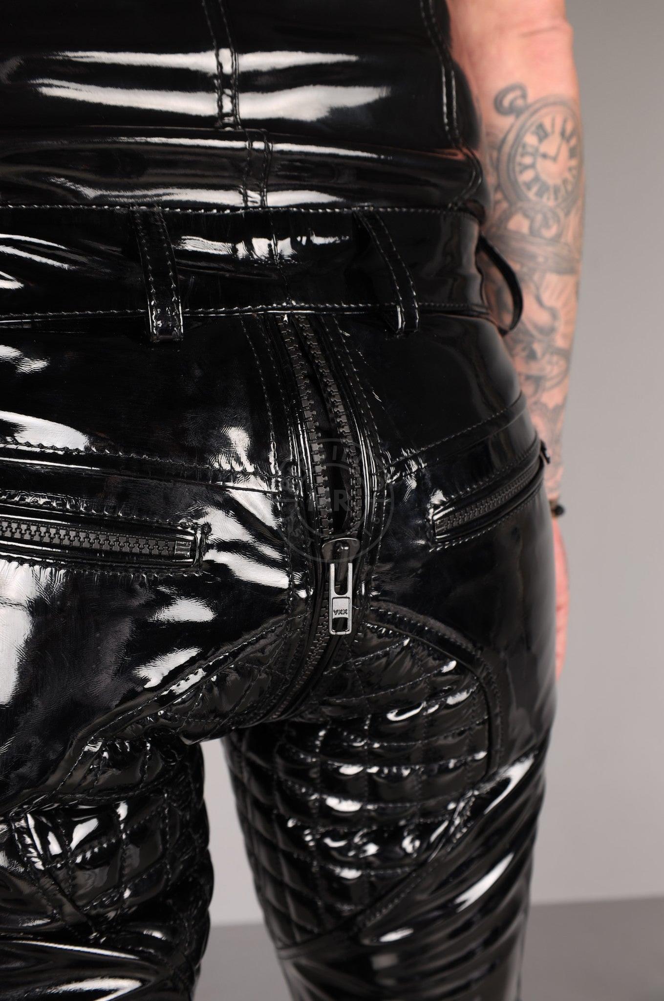 Padded PVC Pants - Thru Zip - Black Piping at MR. Riegillio
