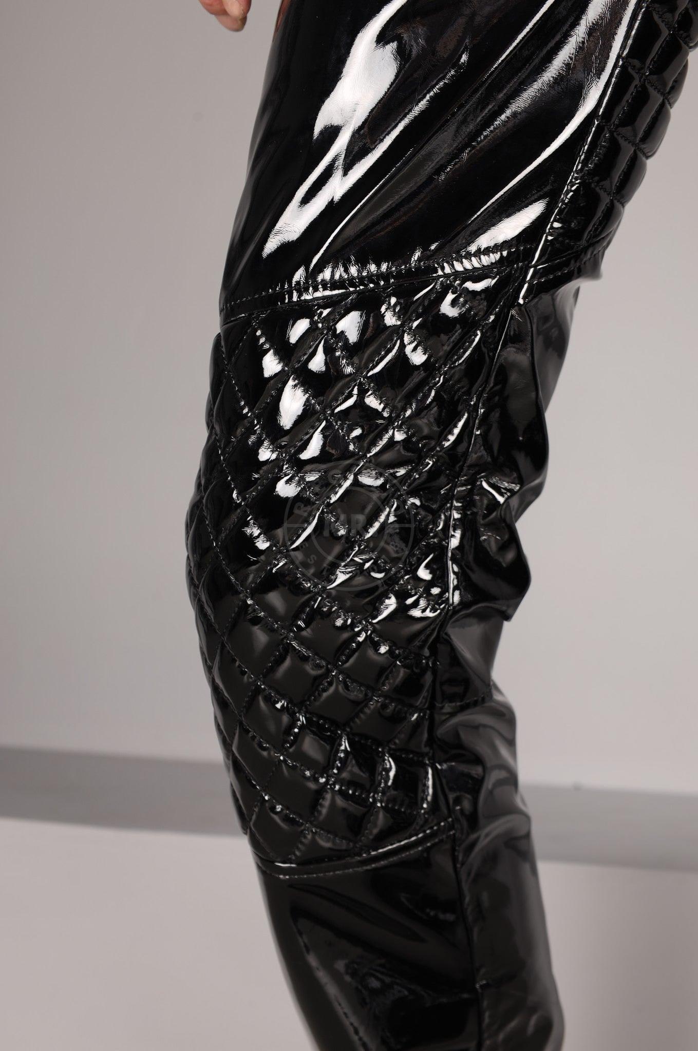 Padded PVC Pants - Thru Zip - White Piping at MR. Riegillio