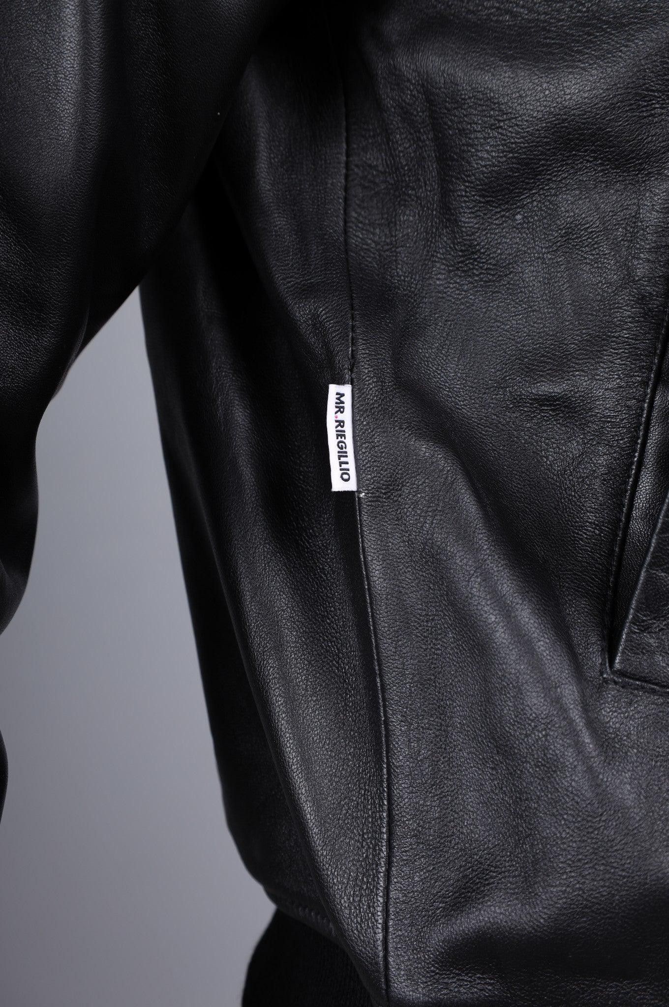 Full Black Leather Sweater at MR. Riegillio