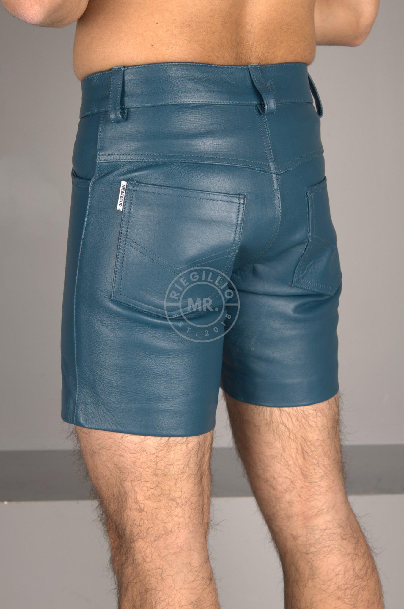 Leather 5 Pocket Short - Jeans Blue at MR. Riegillio