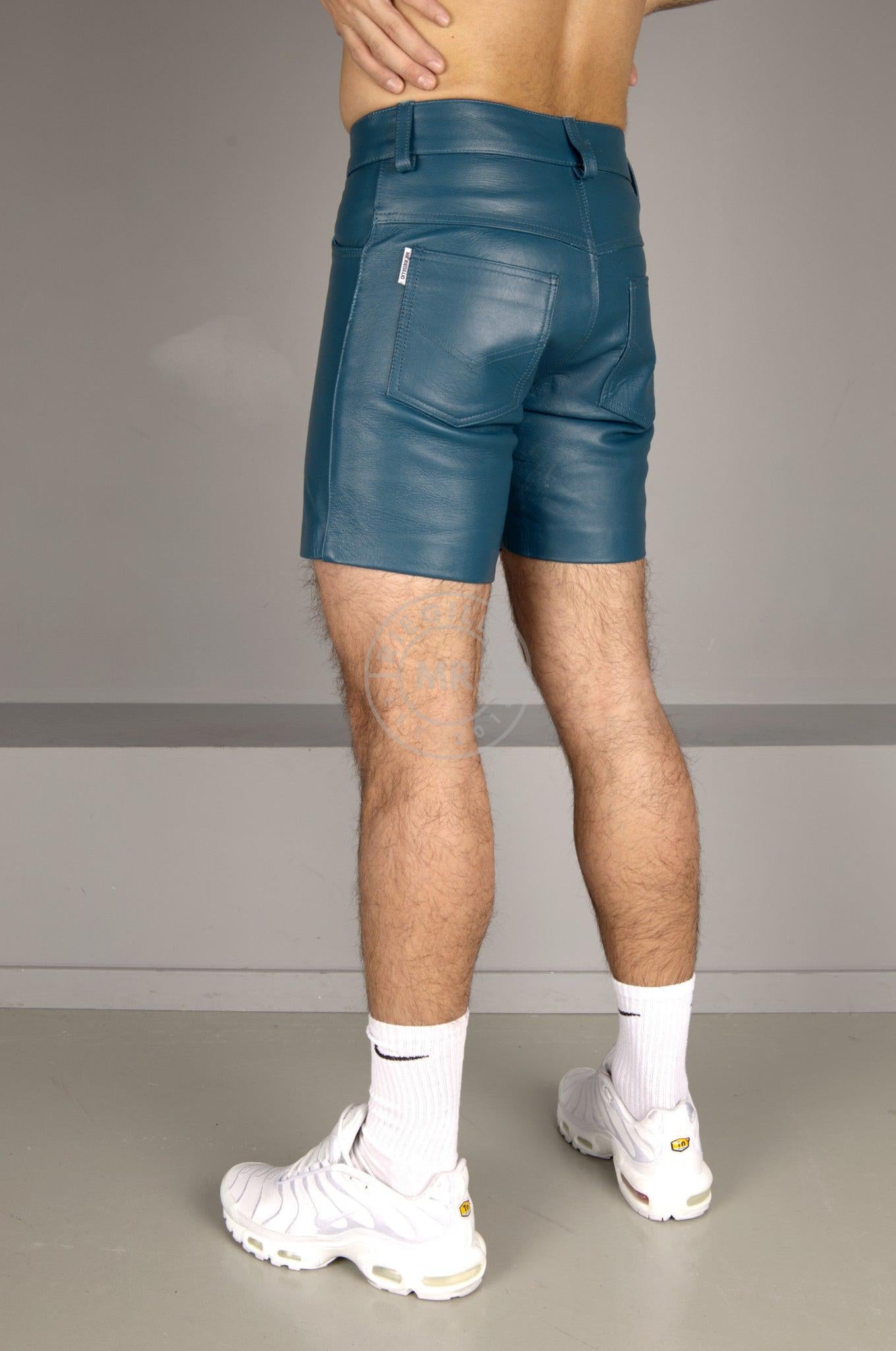 Leather 5 Pocket Short - Jeans Blue at MR. Riegillio