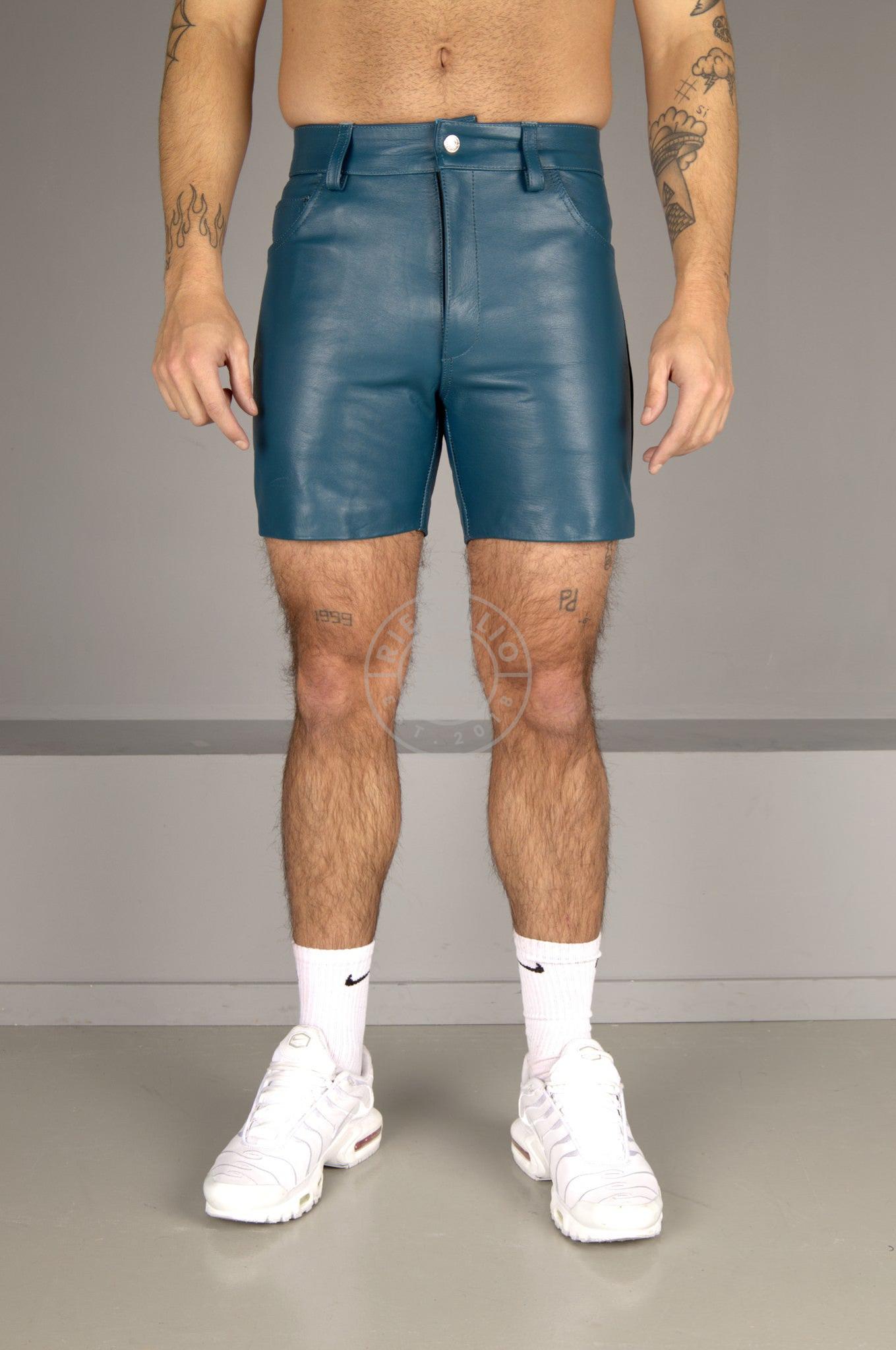 Leather 5 Pocket Short - Jeans Blue at MR. Riegillio