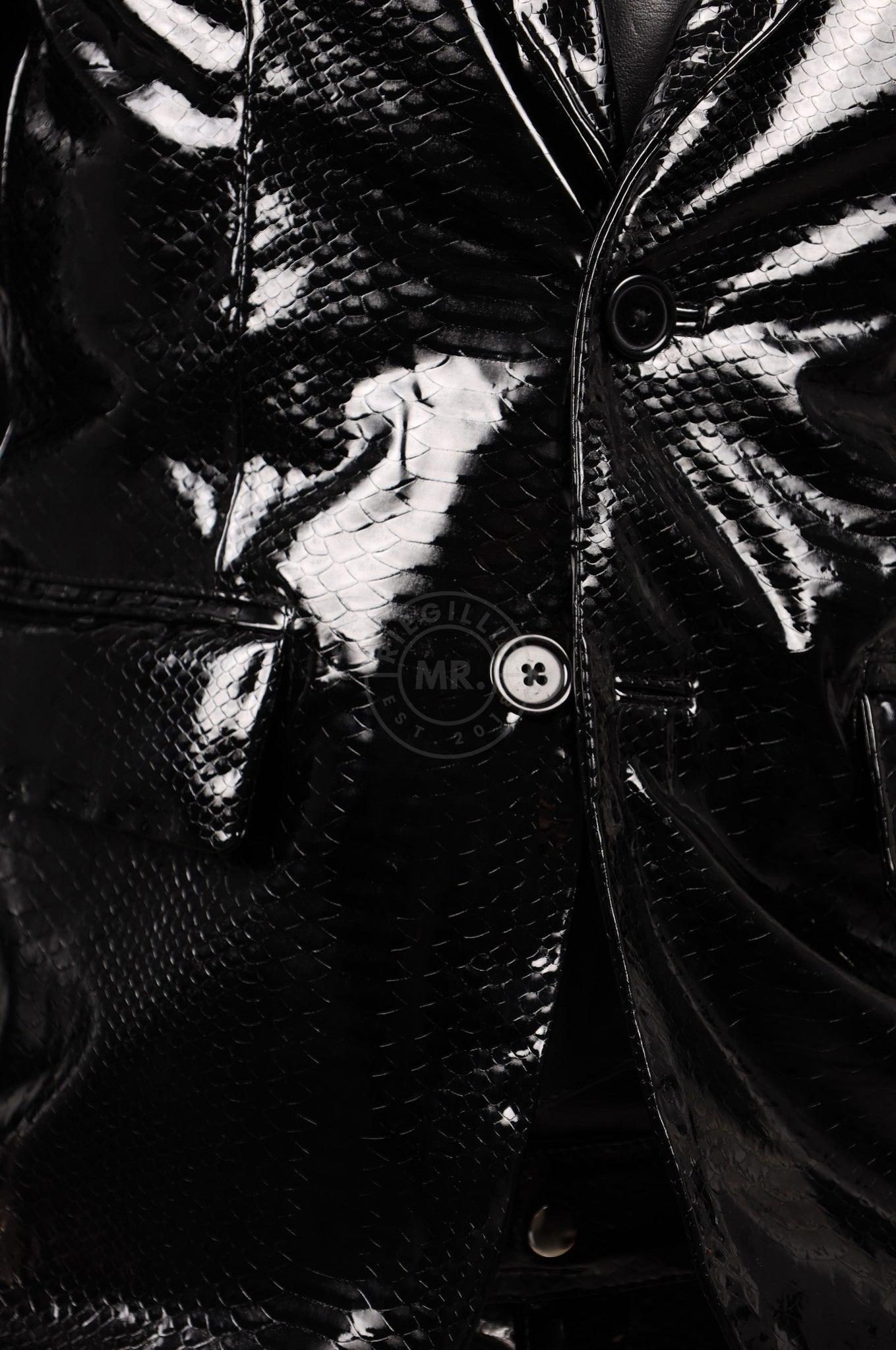 Black PVC Snake Print Blazer