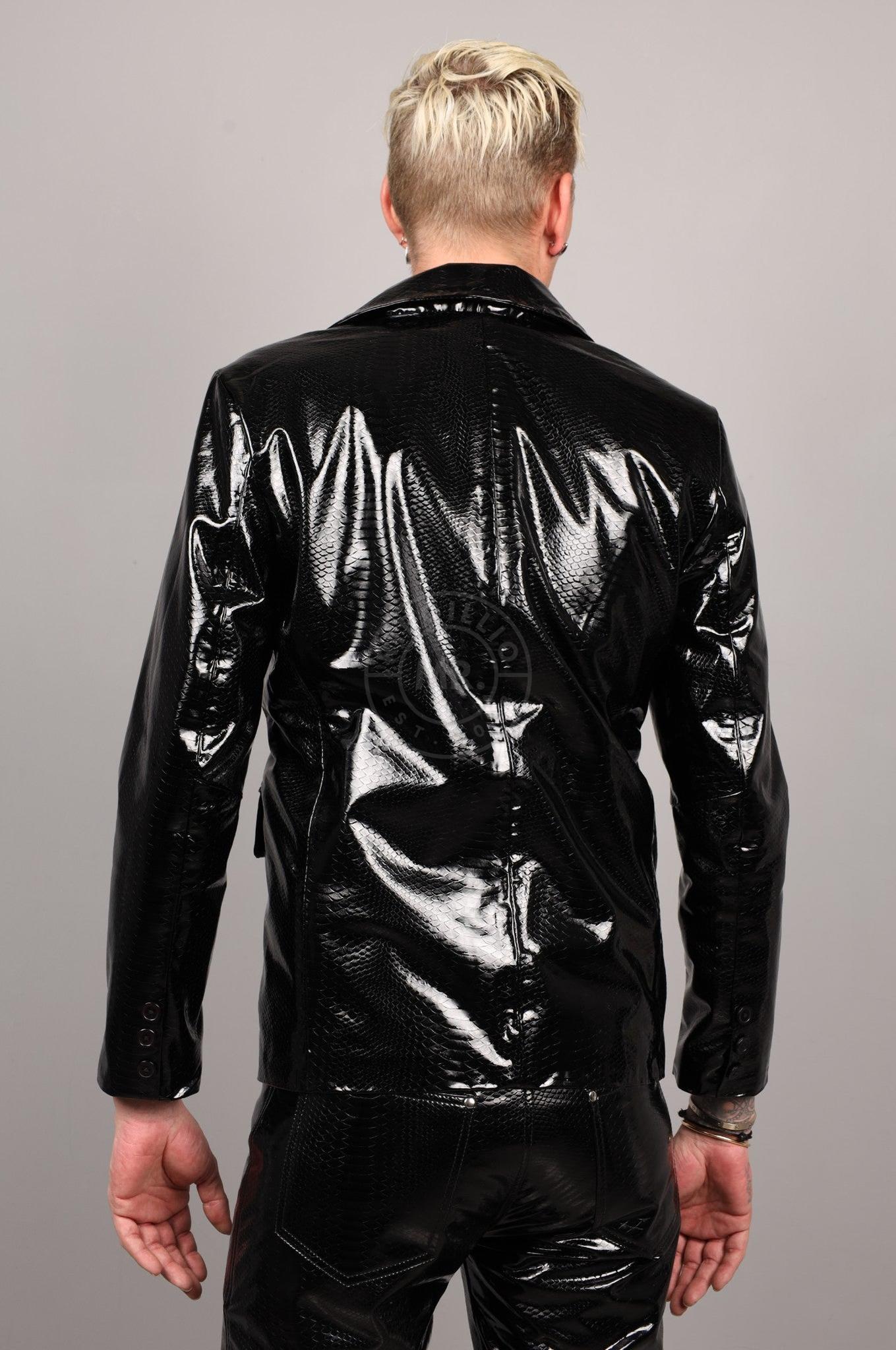 Black PVC Snake Print Blazer
