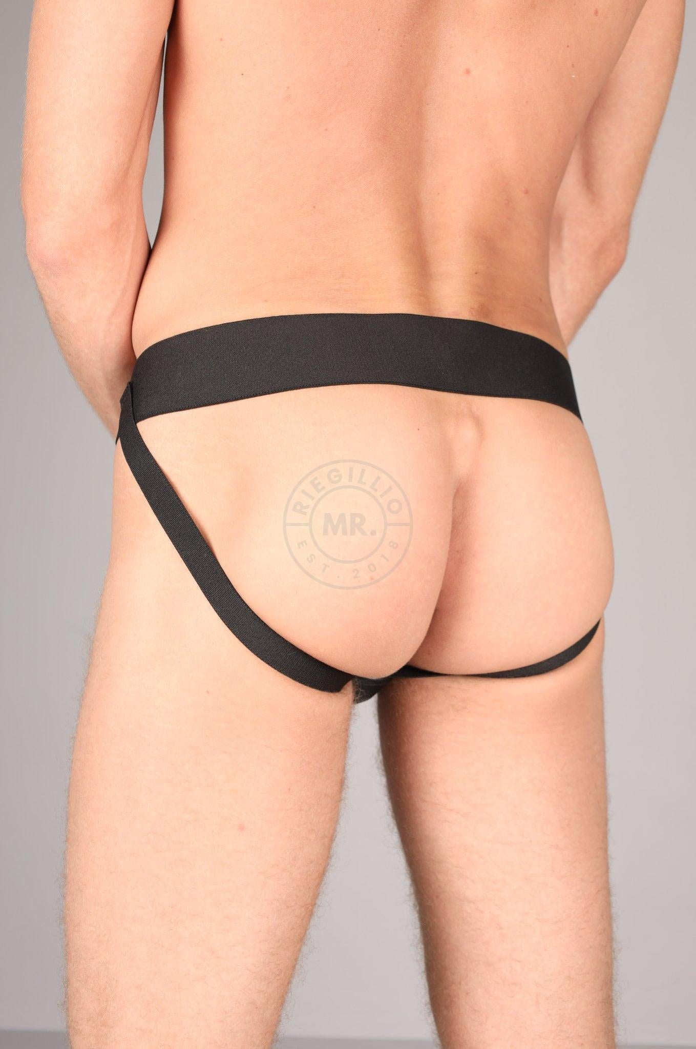 Premium Leather Jockstrap - Full Black at MR. Riegillio