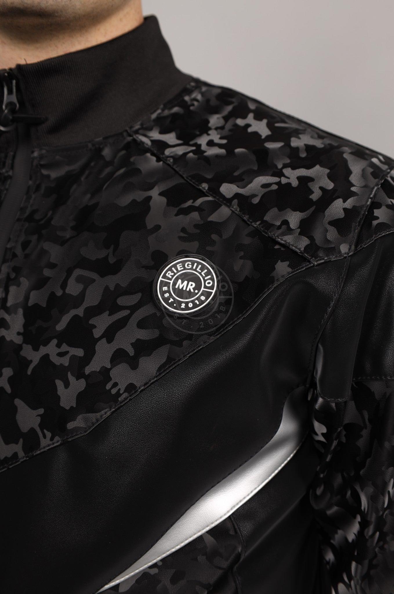 Camo Vegan Leather Tracksuit Jacket at MR. Riegillio