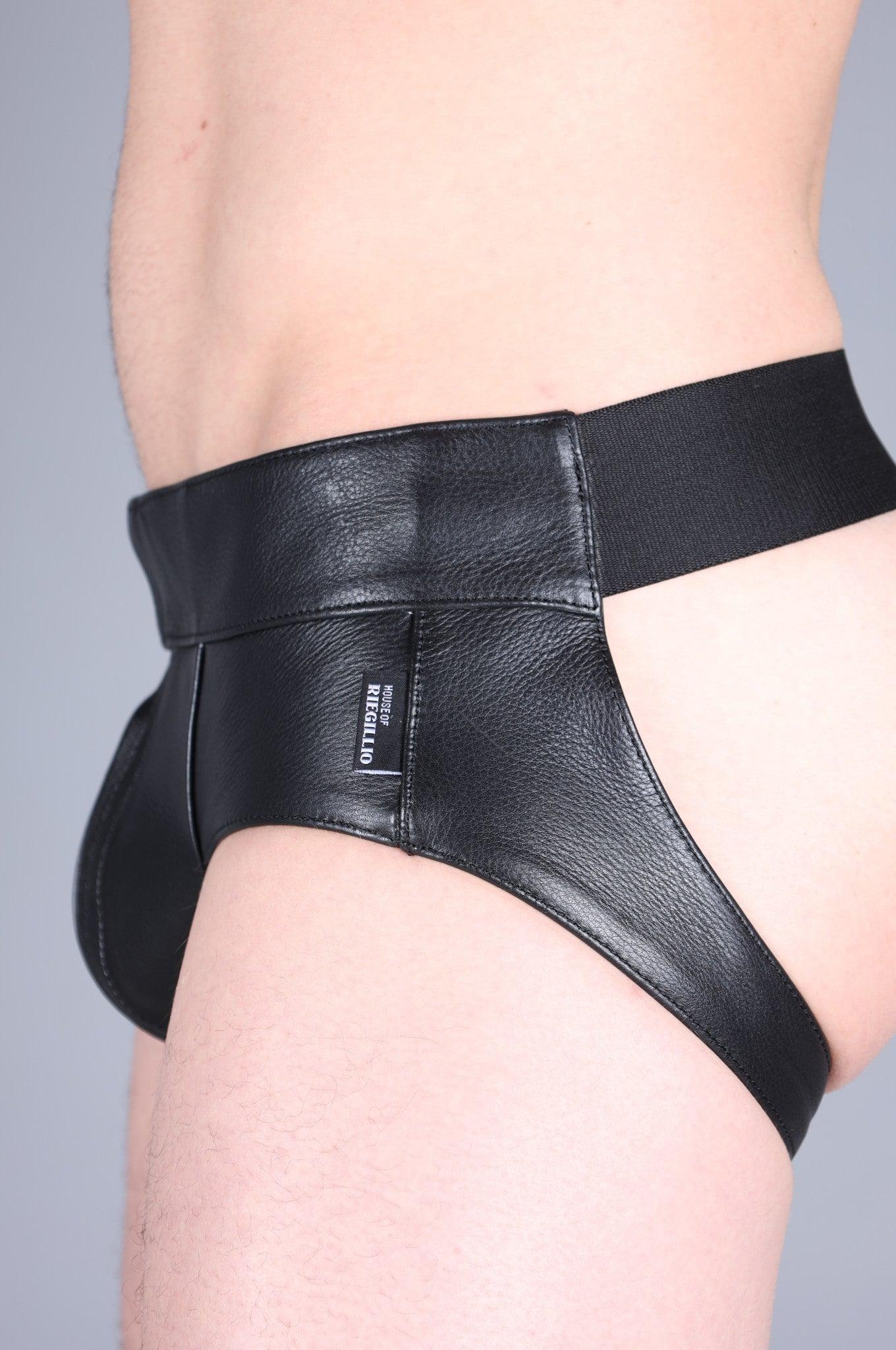 Power Leather Jockstrap - Full Black at MR. Riegillio
