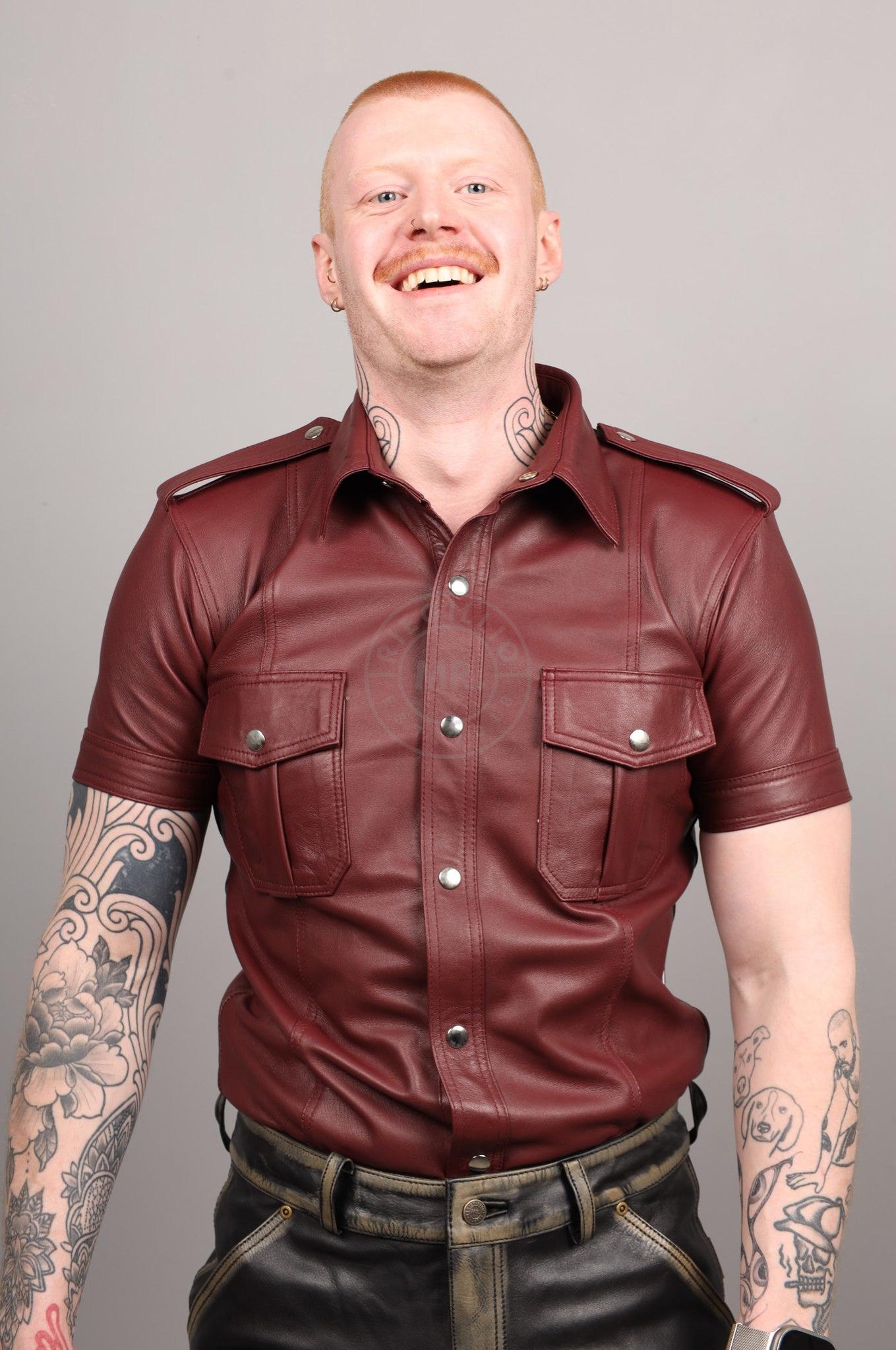 Burgundy Leather Shirt at MR. Riegillio