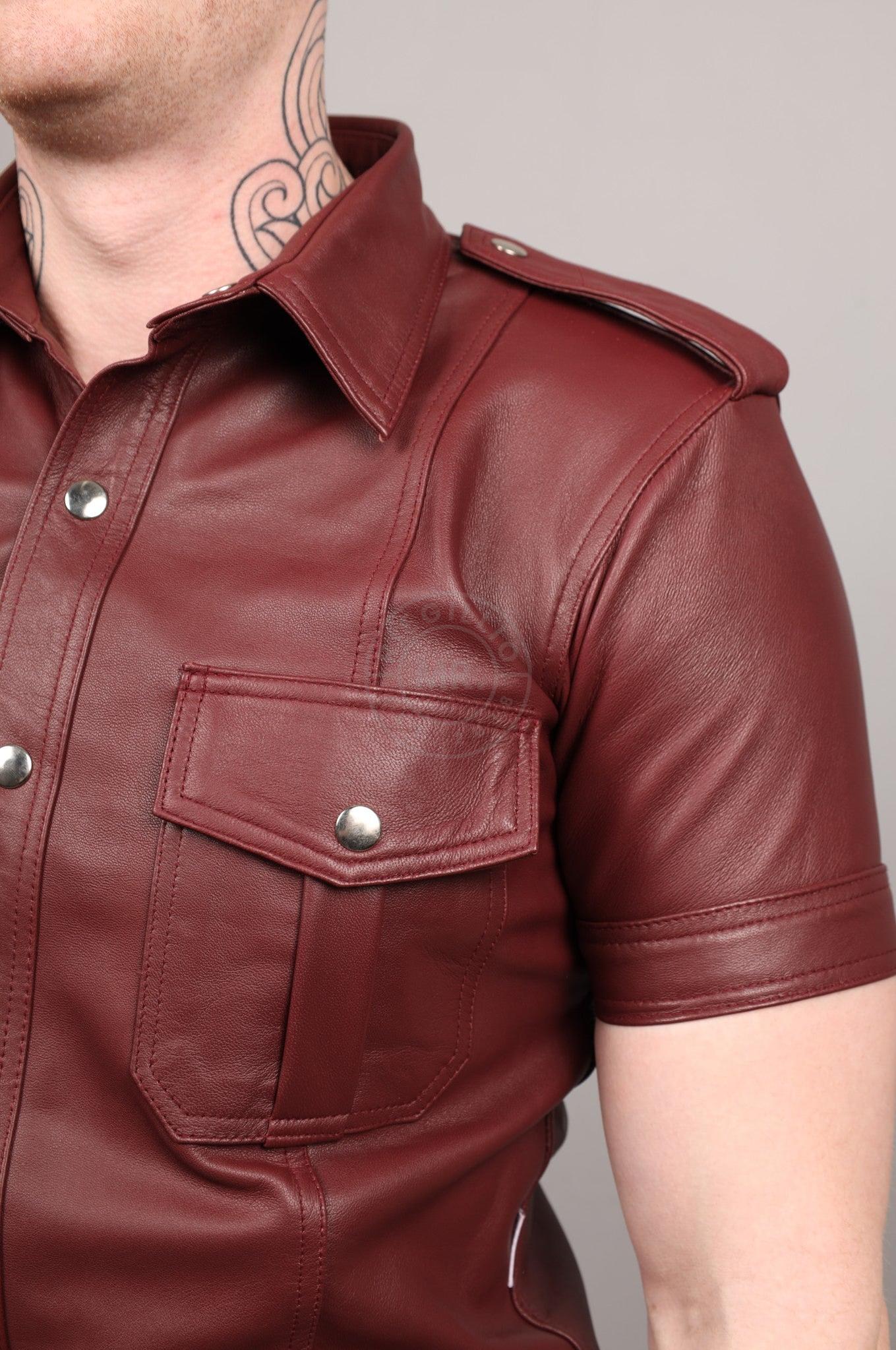 Burgundy Leather Shirt at MR. Riegillio