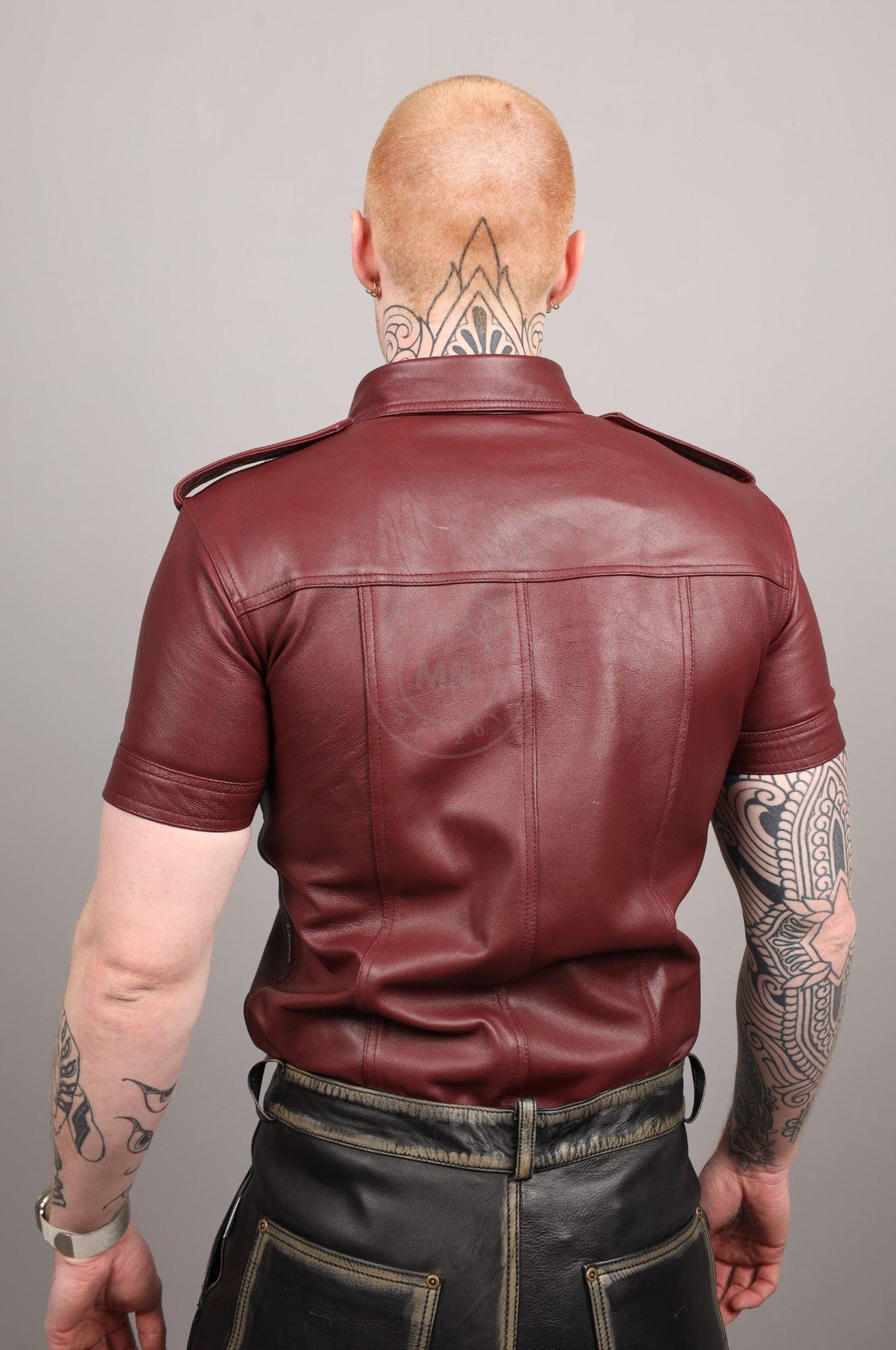 Burgundy Leather Shirt at MR. Riegillio