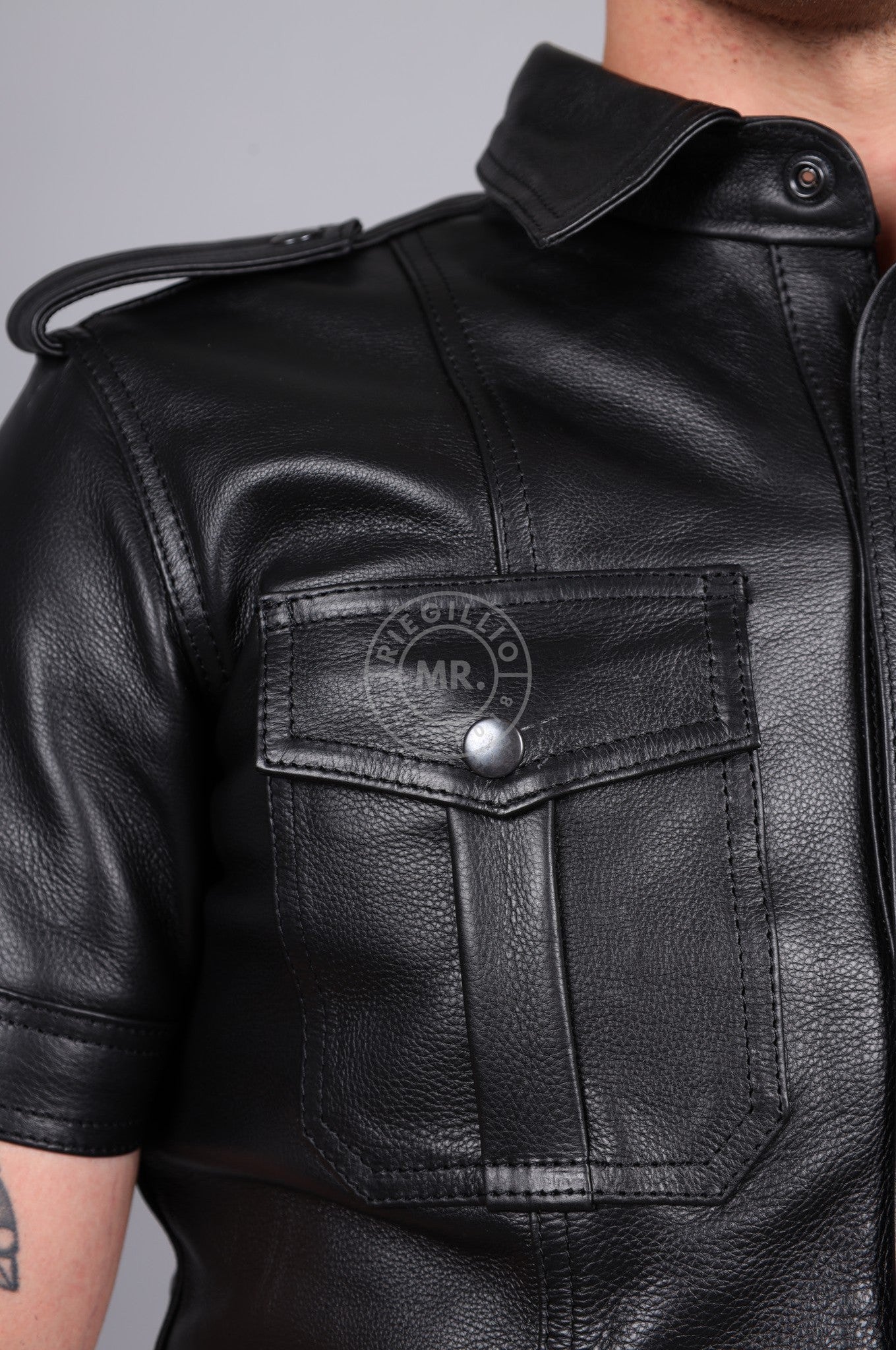 Berlin Black Leather Shirt at MR. Riegillio